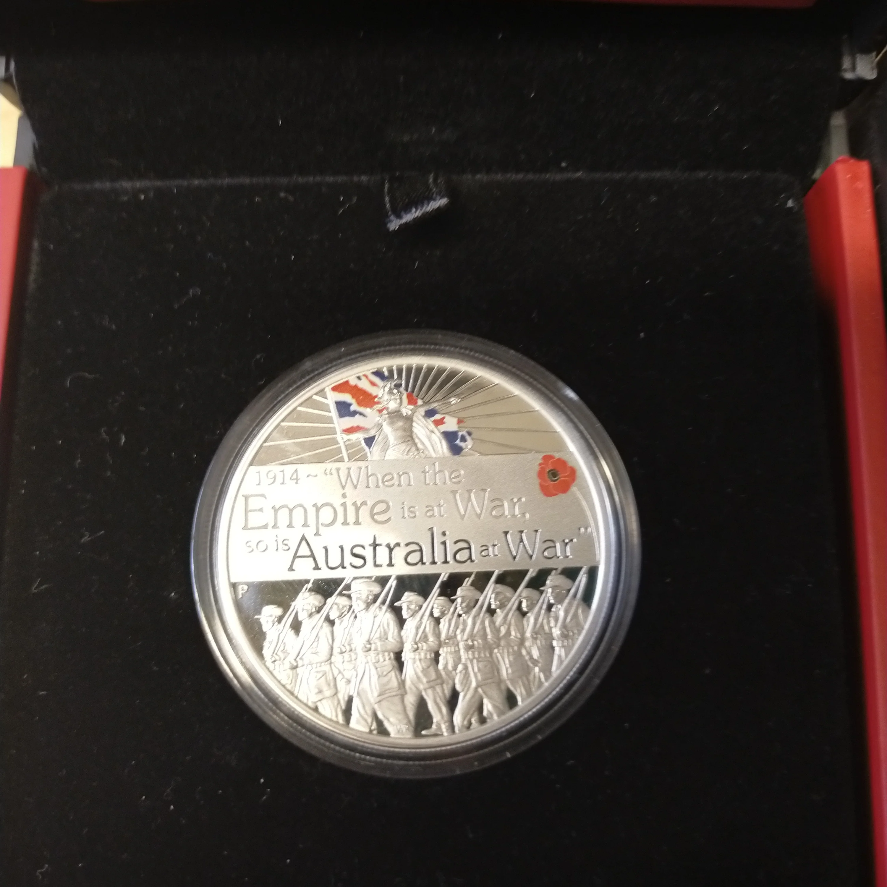 Australia 2014 Perth Mint $1 The ANZAC Spirit 100th Anniversary 1oz .999 Silver Proof Coin - Image 2