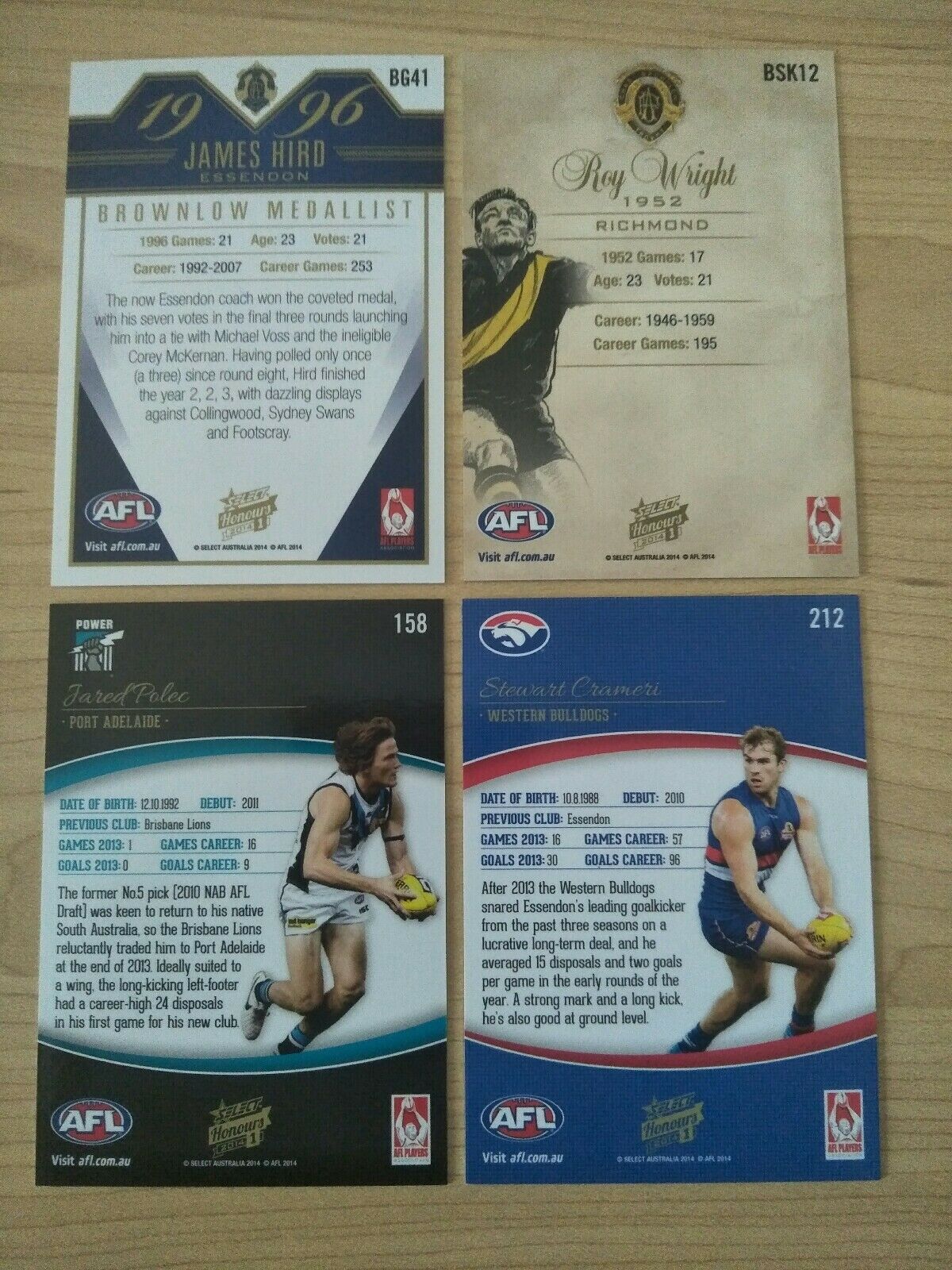 2014 Select AFL Honours Series 1 Promotional Cards Set Of 4 - Image 2