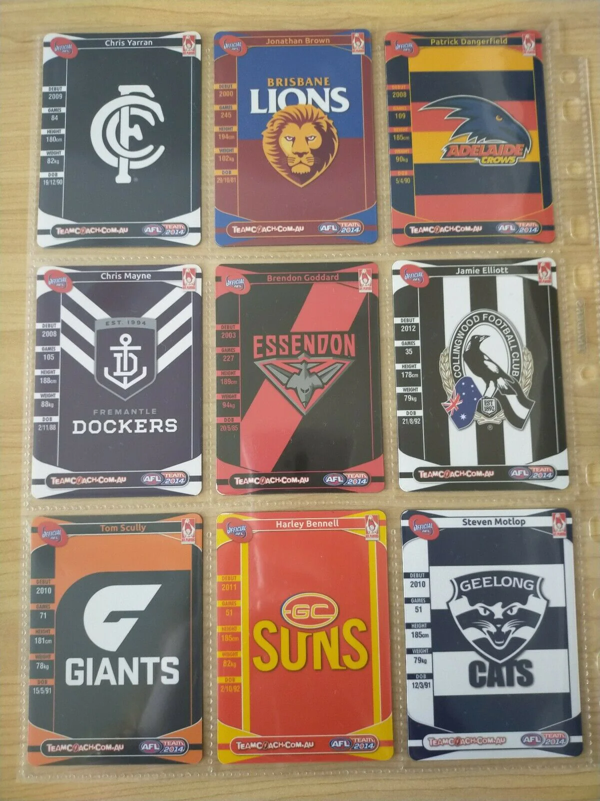 2014 Teamcoach Footy Flix Complete Set Of 18 Cards - Image 2