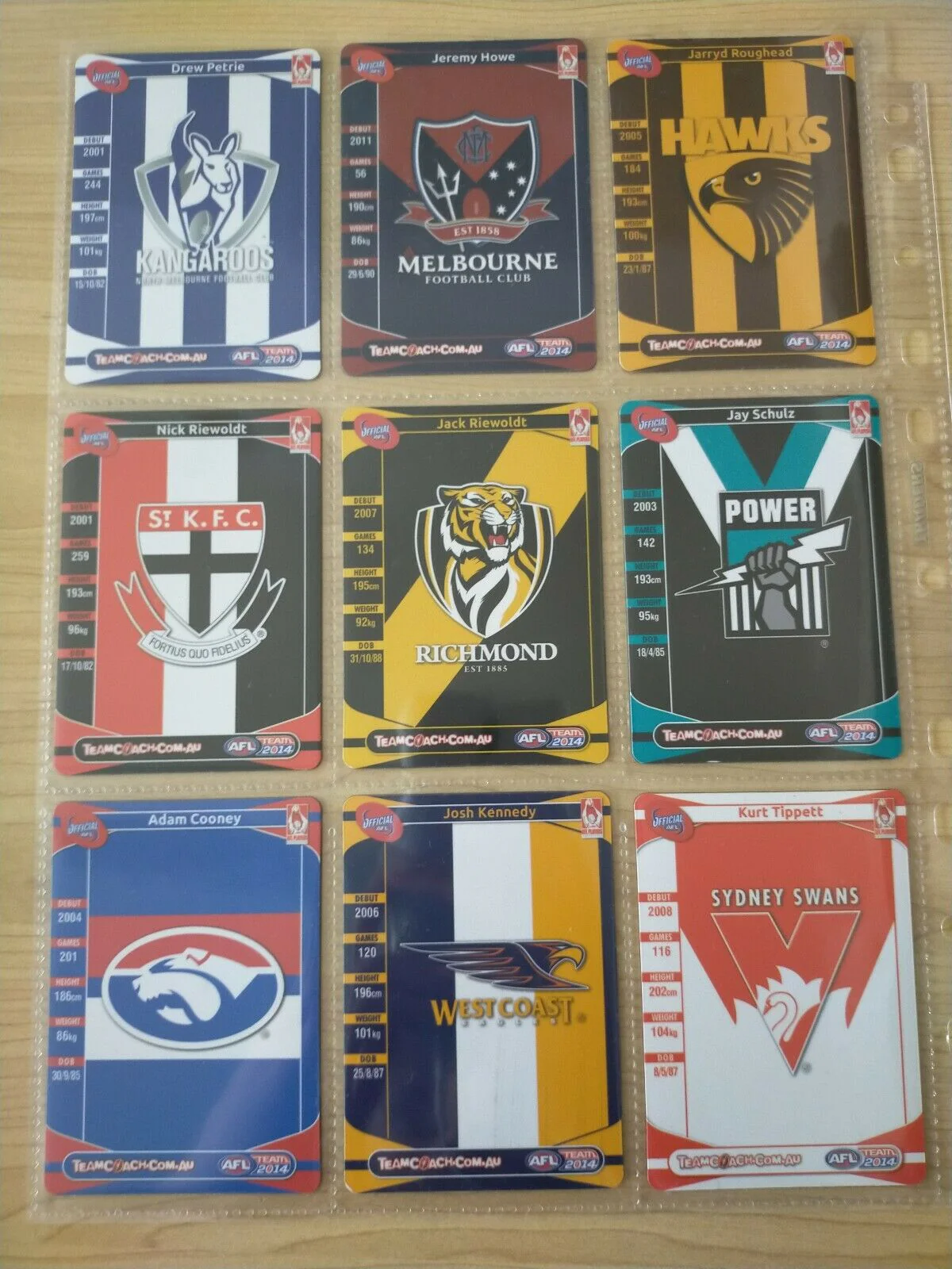 2014 Teamcoach Footy Flix Complete Set Of 18 Cards - Image 4