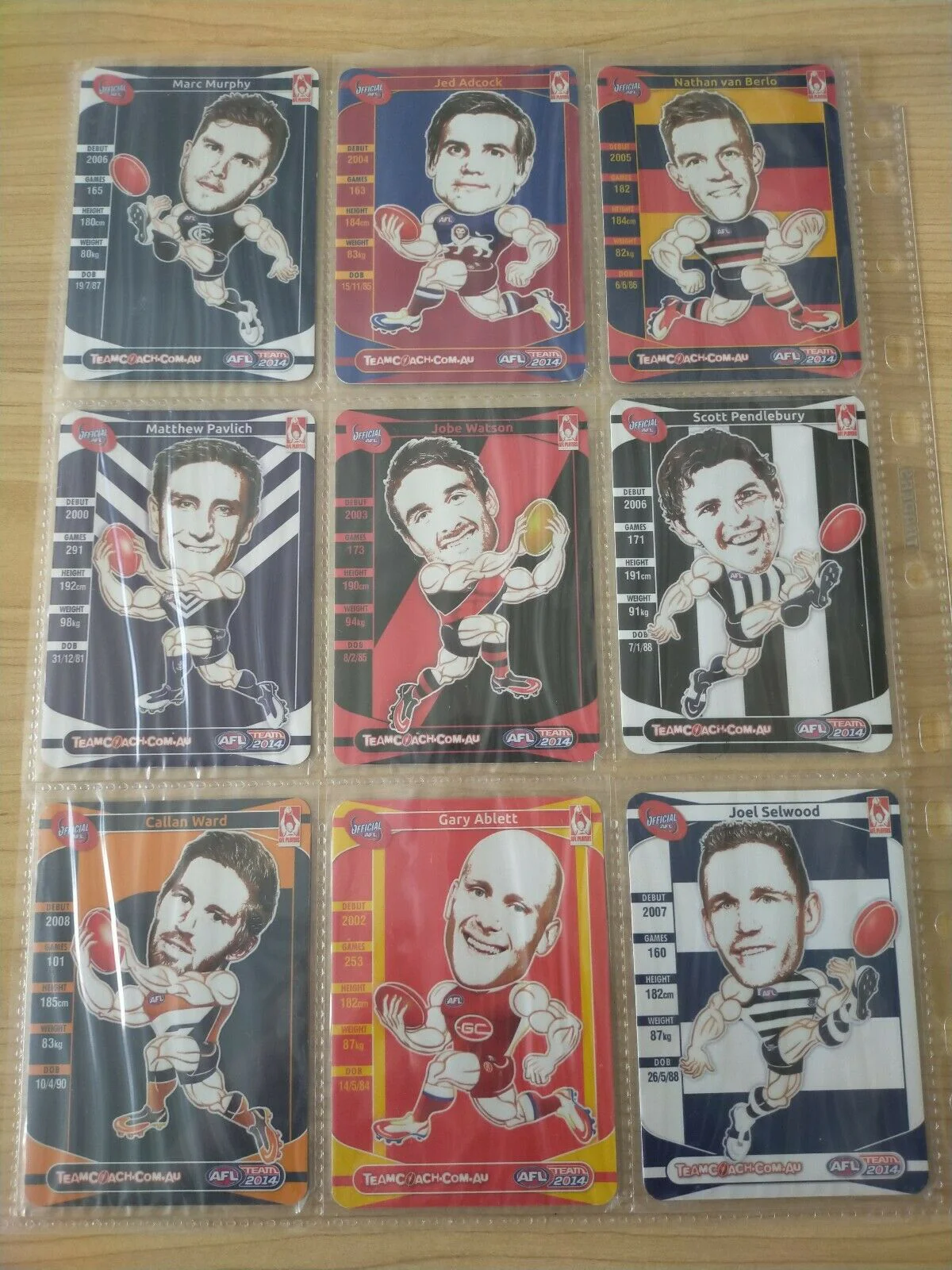 2014 Teamcoach Footy Pals Complete Set Of 18 Cards - Image 2