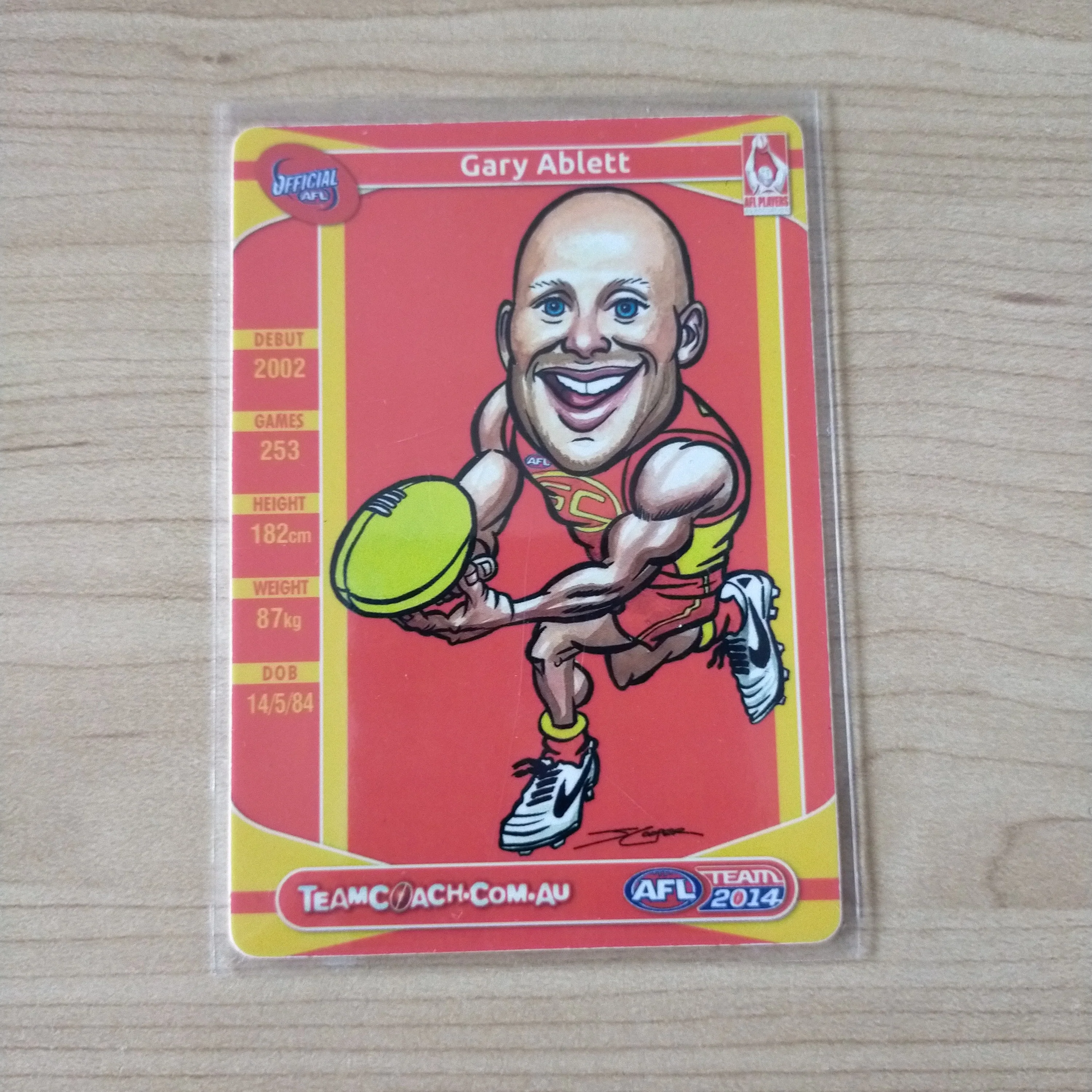 2014 Teamcoach Magic Wildcard Gary Ablett Gold Coast MW-08 - Image 2