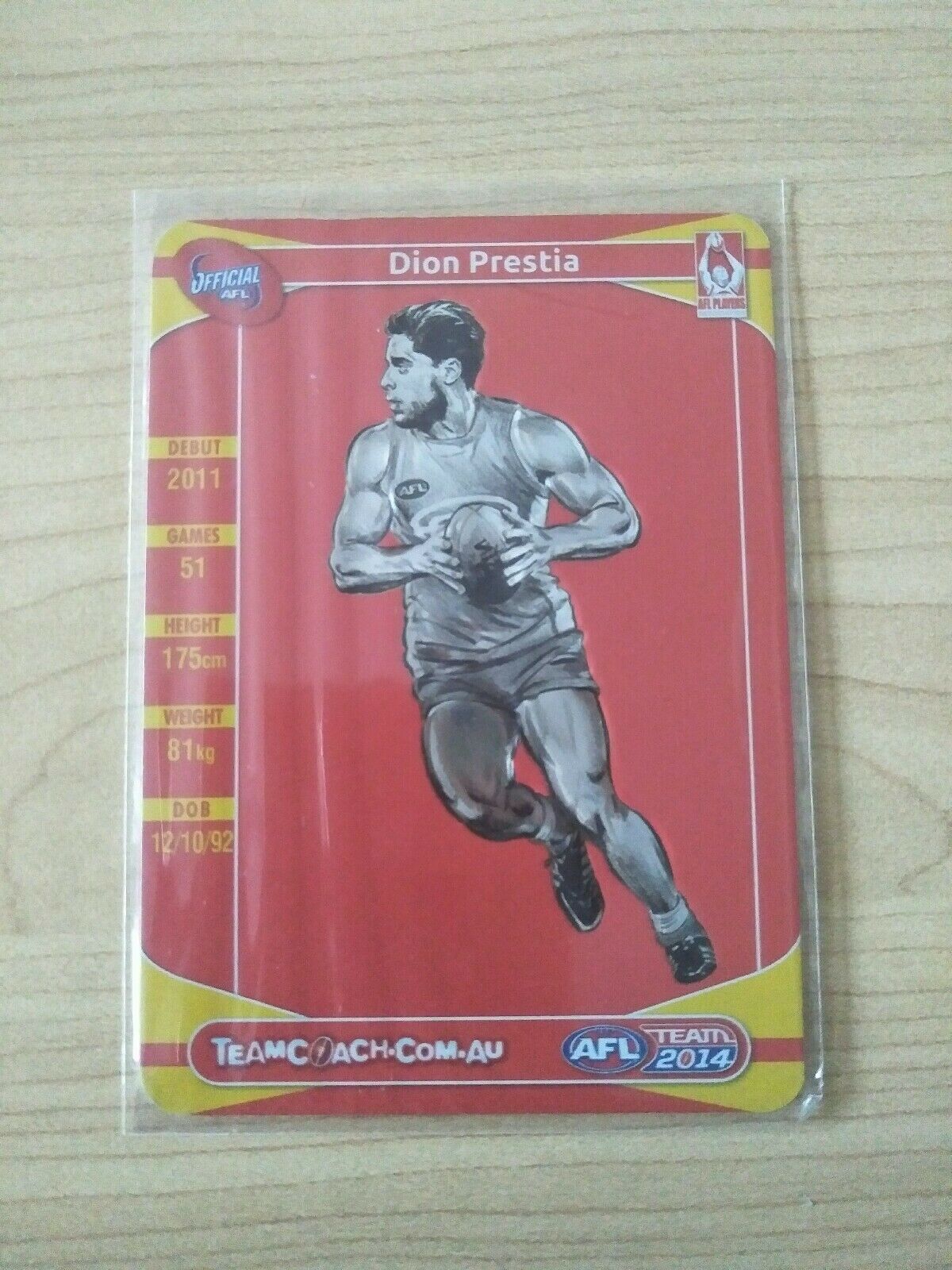 2014 Teamcoach Star Wildcard Dion Prestia Gold Coast Suns SW-08 - Image 2