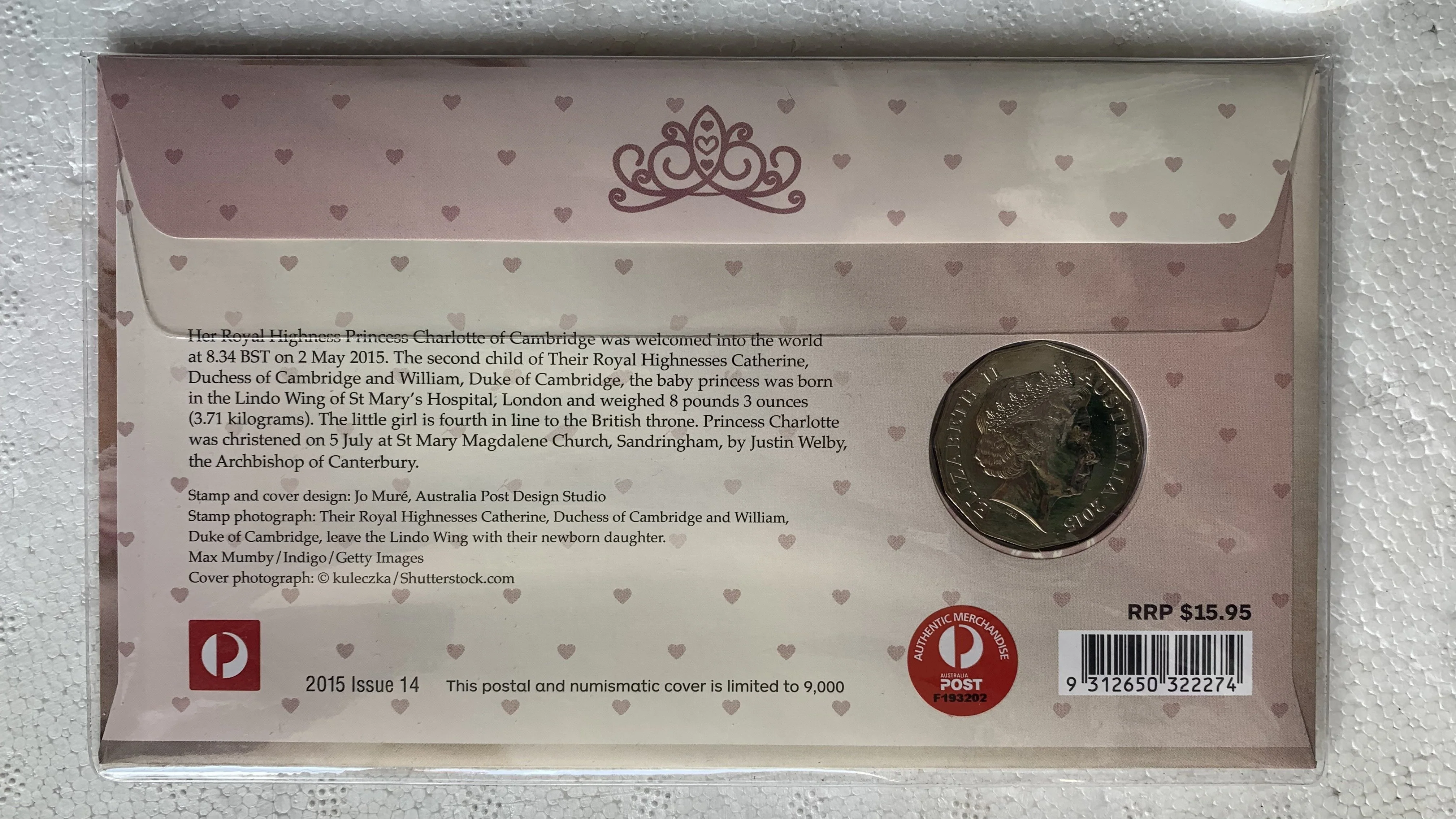 2015 50c  Australian Princess Charlotte PNC - Image 2