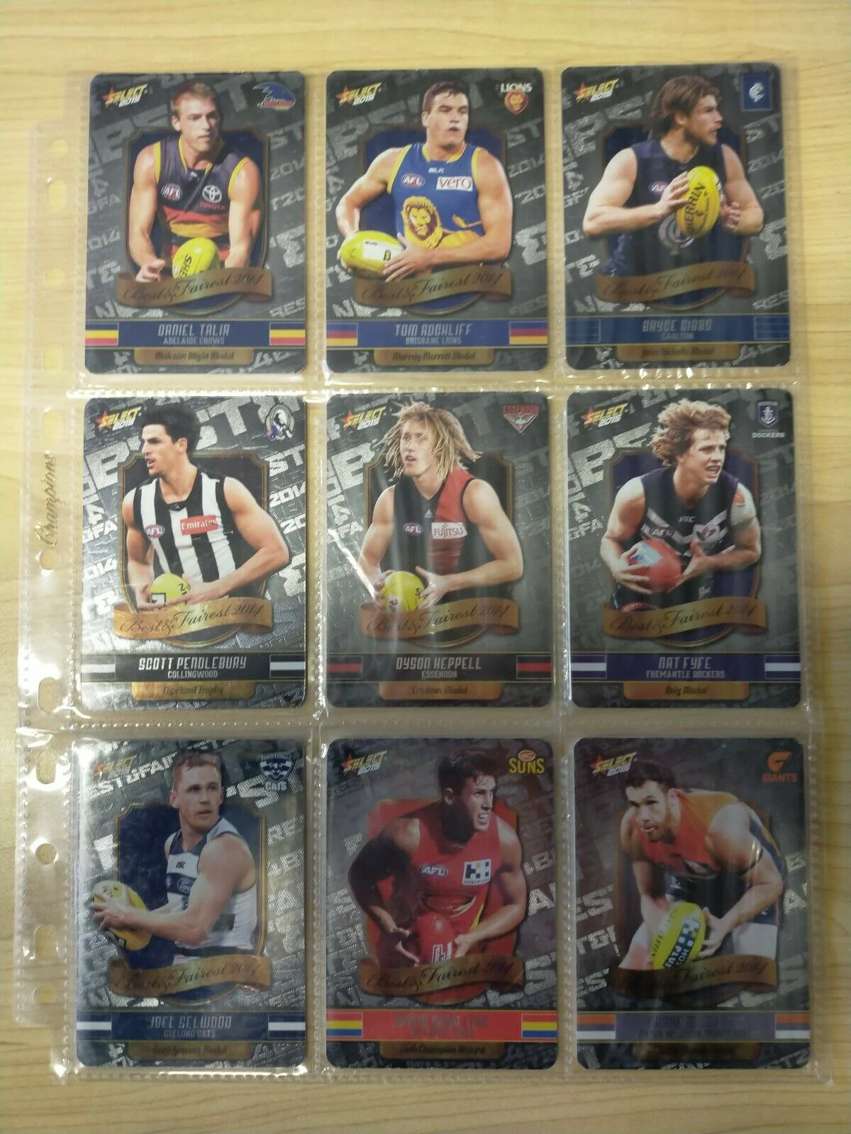 2015 Select Best And Fairest Complete Set Of 18 Cards