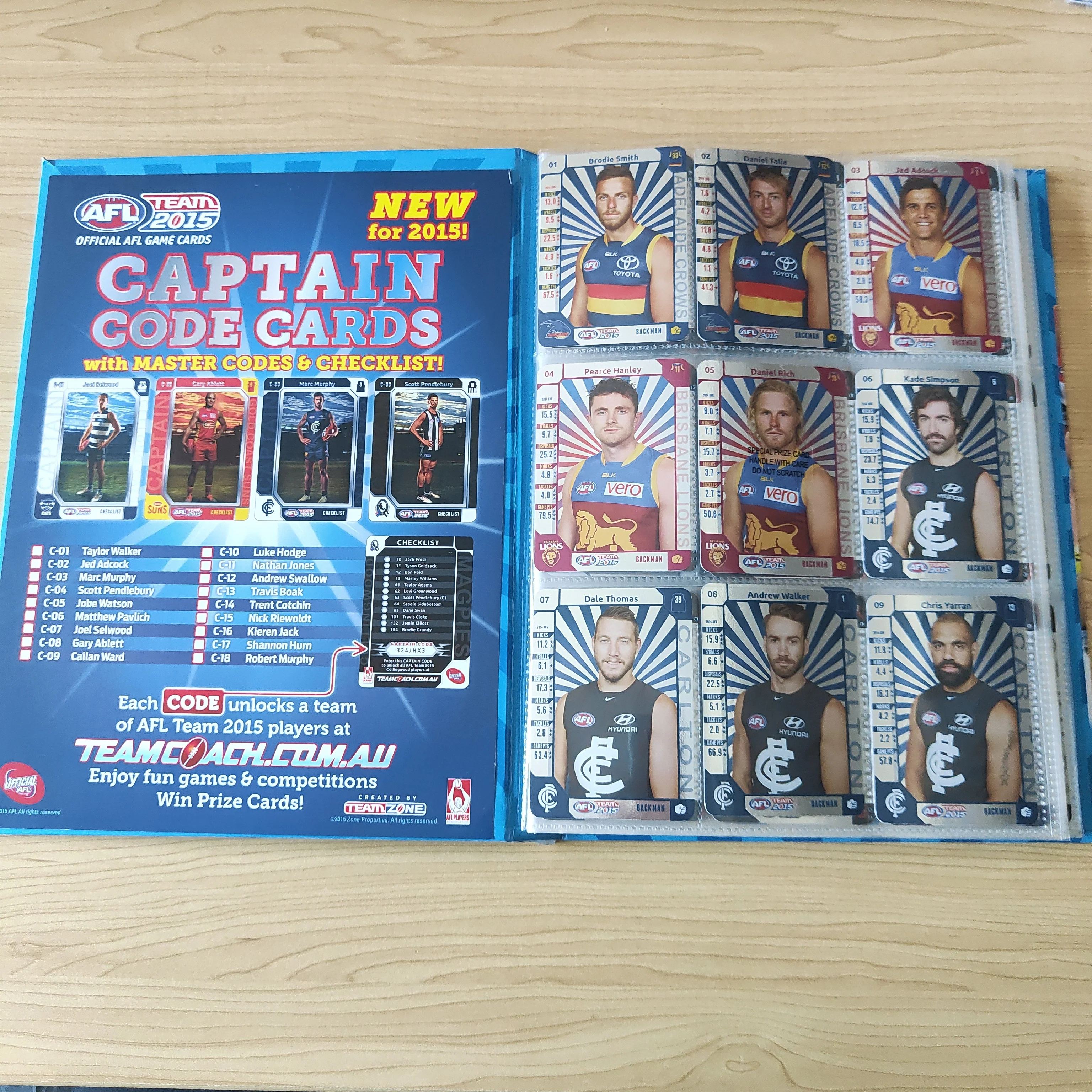 2015 Teamcoach Complete Silver Football Card Set In Album - Image 2