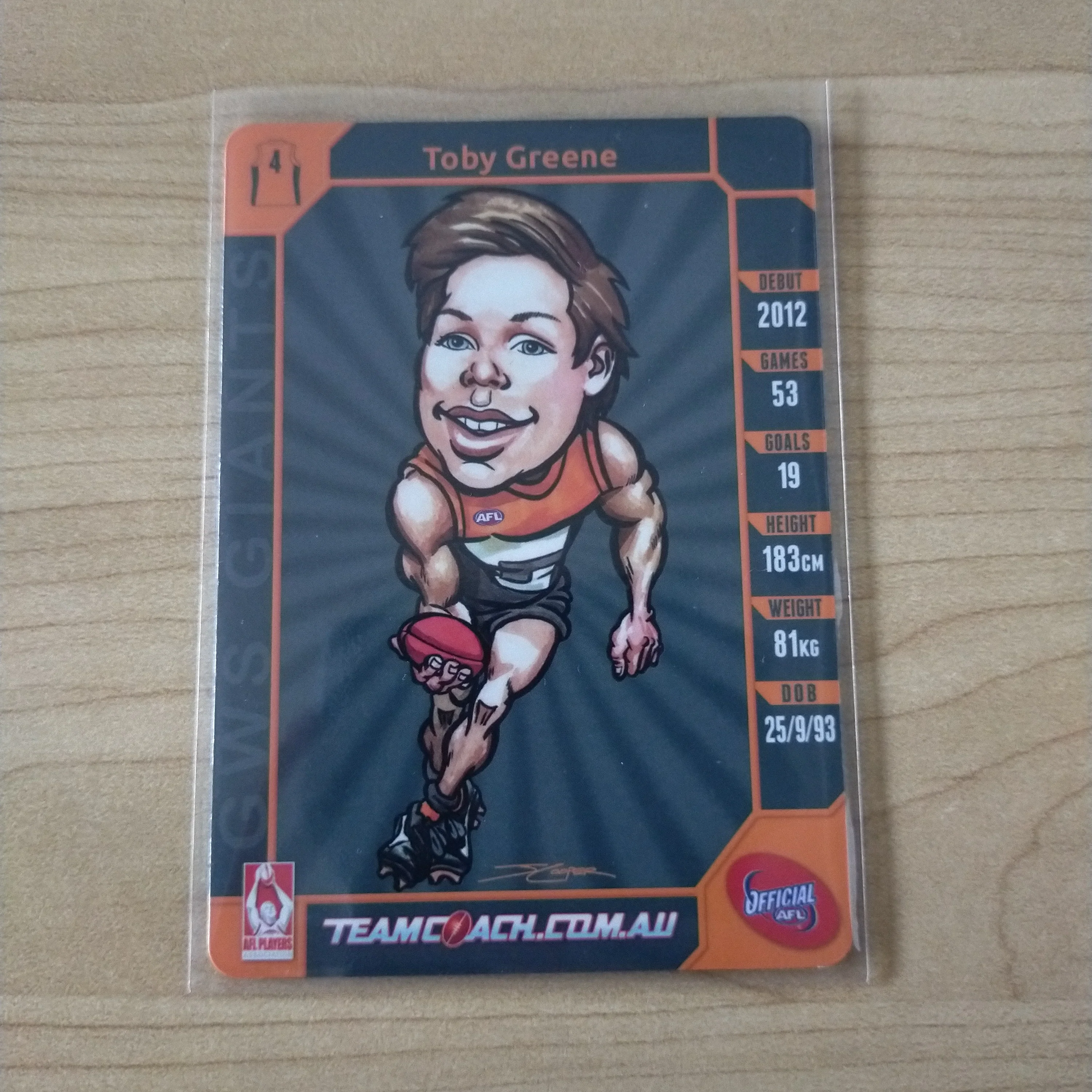 2015 Teamcoach Magic Wildcard Toby Greene GWS MW-09 - Image 2