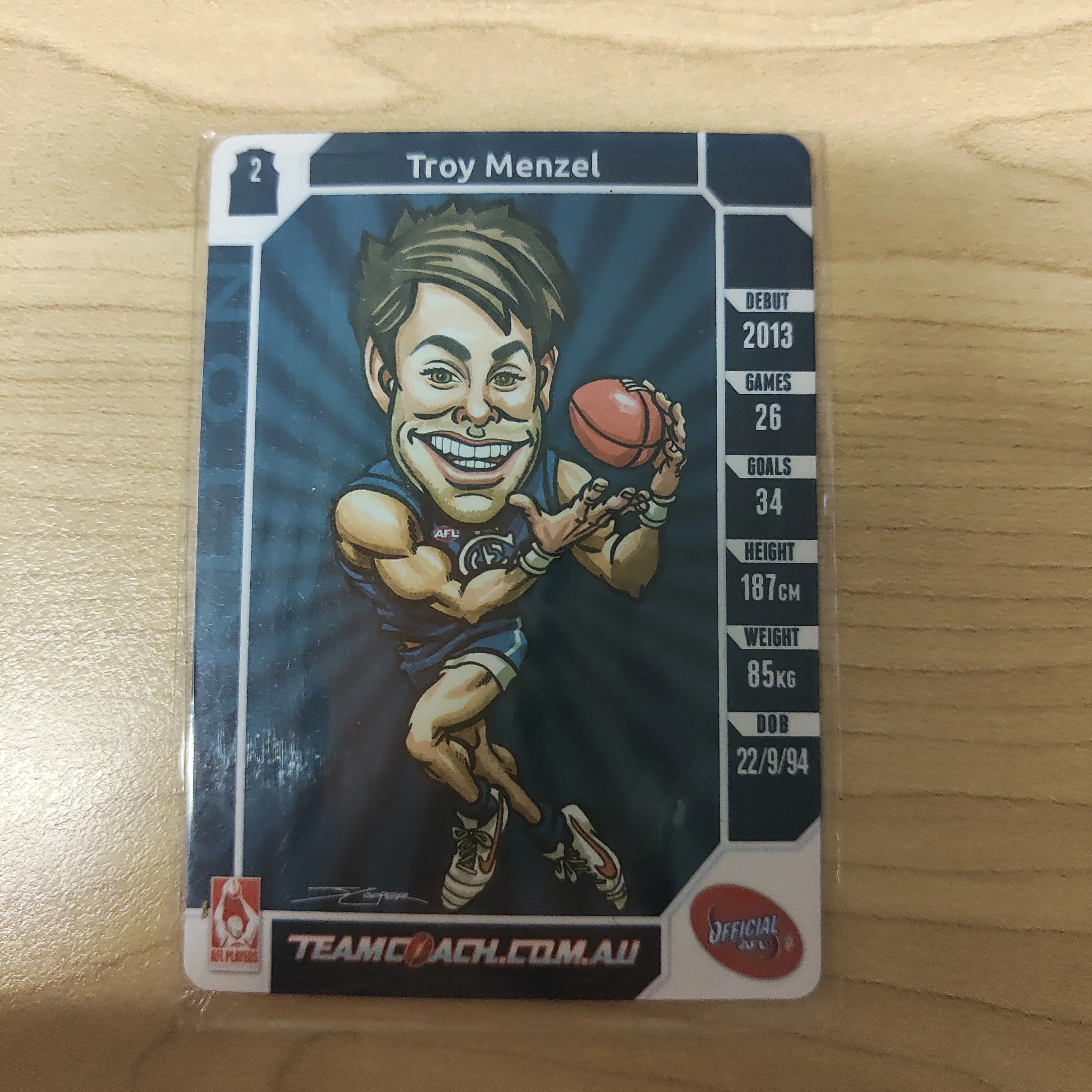 2015 Teamcoach Magic Wildcard Troy Menzel Carlton MW-03 - Image 2