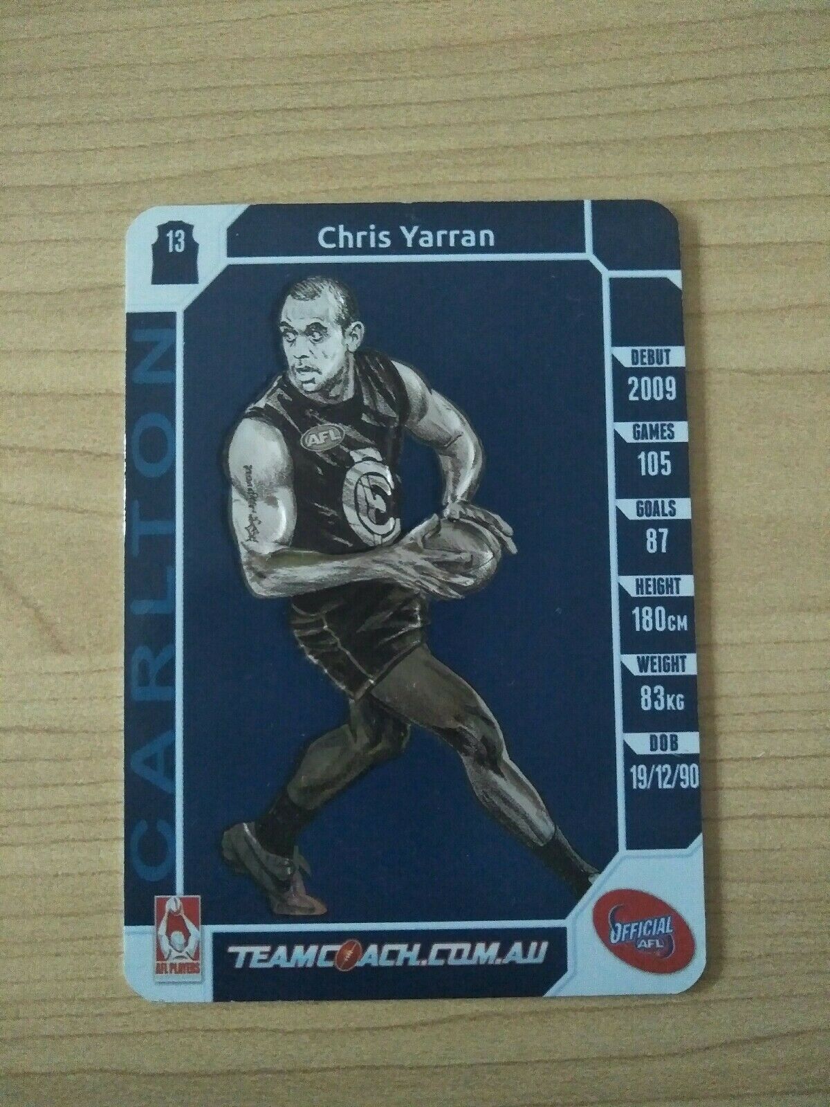2015 Teamcoach Star Wildcard Chris Yarran Carlton SW-03 - Image 2