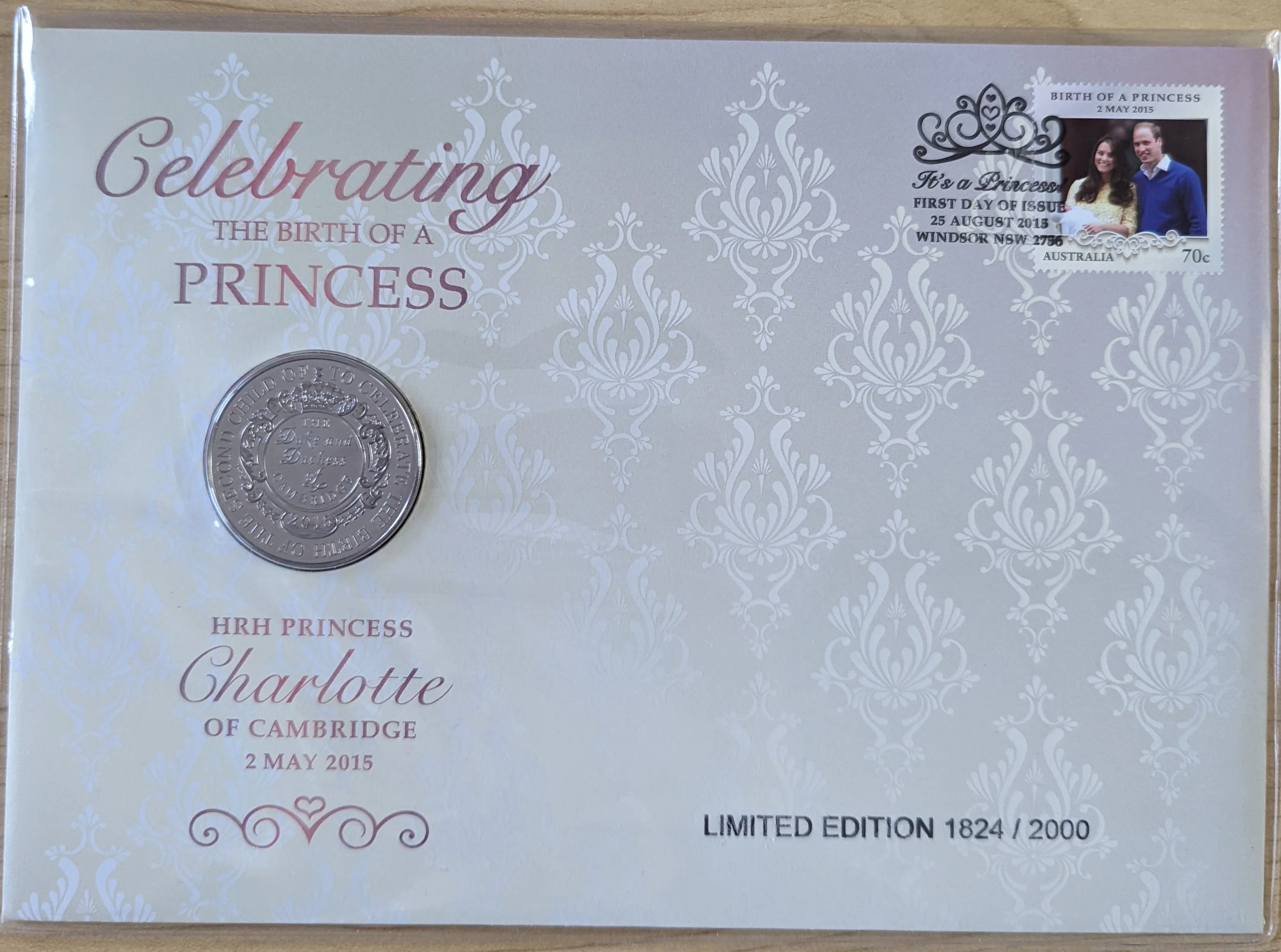 Australia GB Great Britain 2015 The Birth of a Prince PNC £5 Pounds