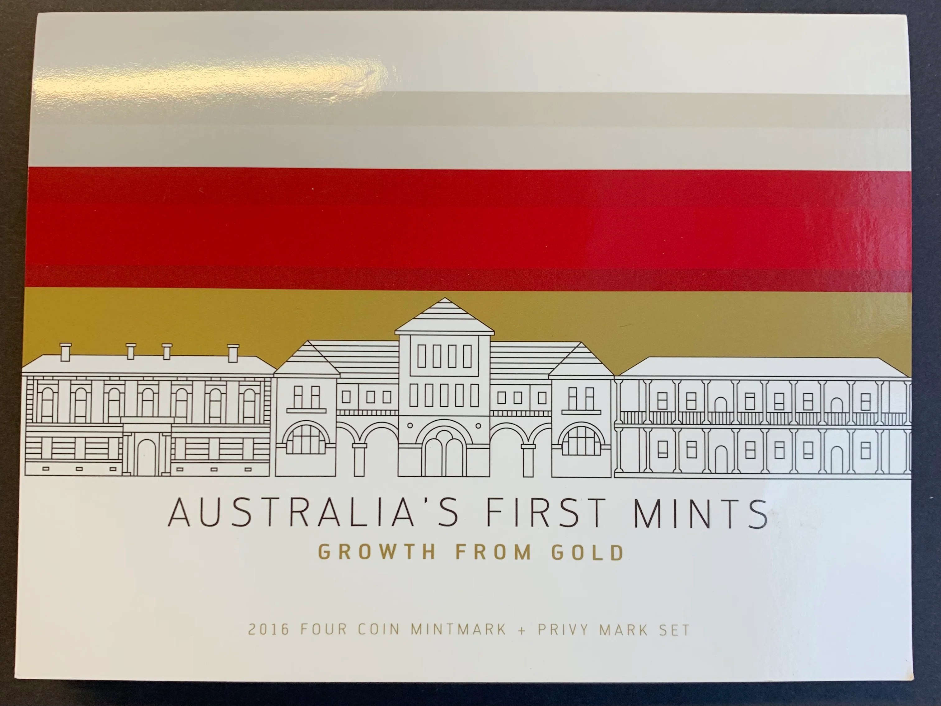 Australia 2016 Royal Australian Mint $1 Australia's First Mints Dollar Coin Uncirculated Privy Mark Set Of 4