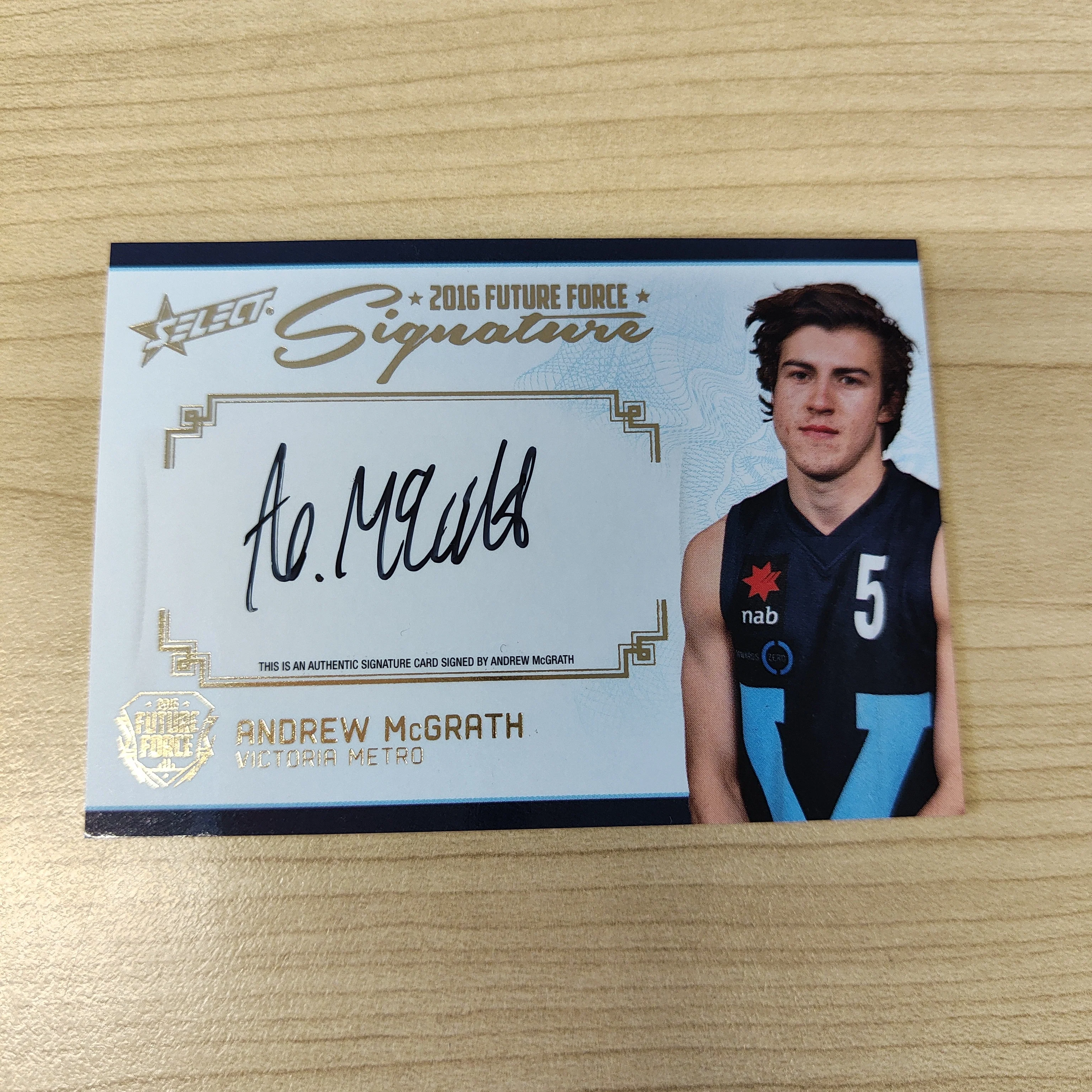 2016 Select Future Force Gold Signature Andrew McGrath Essendon No.021/200