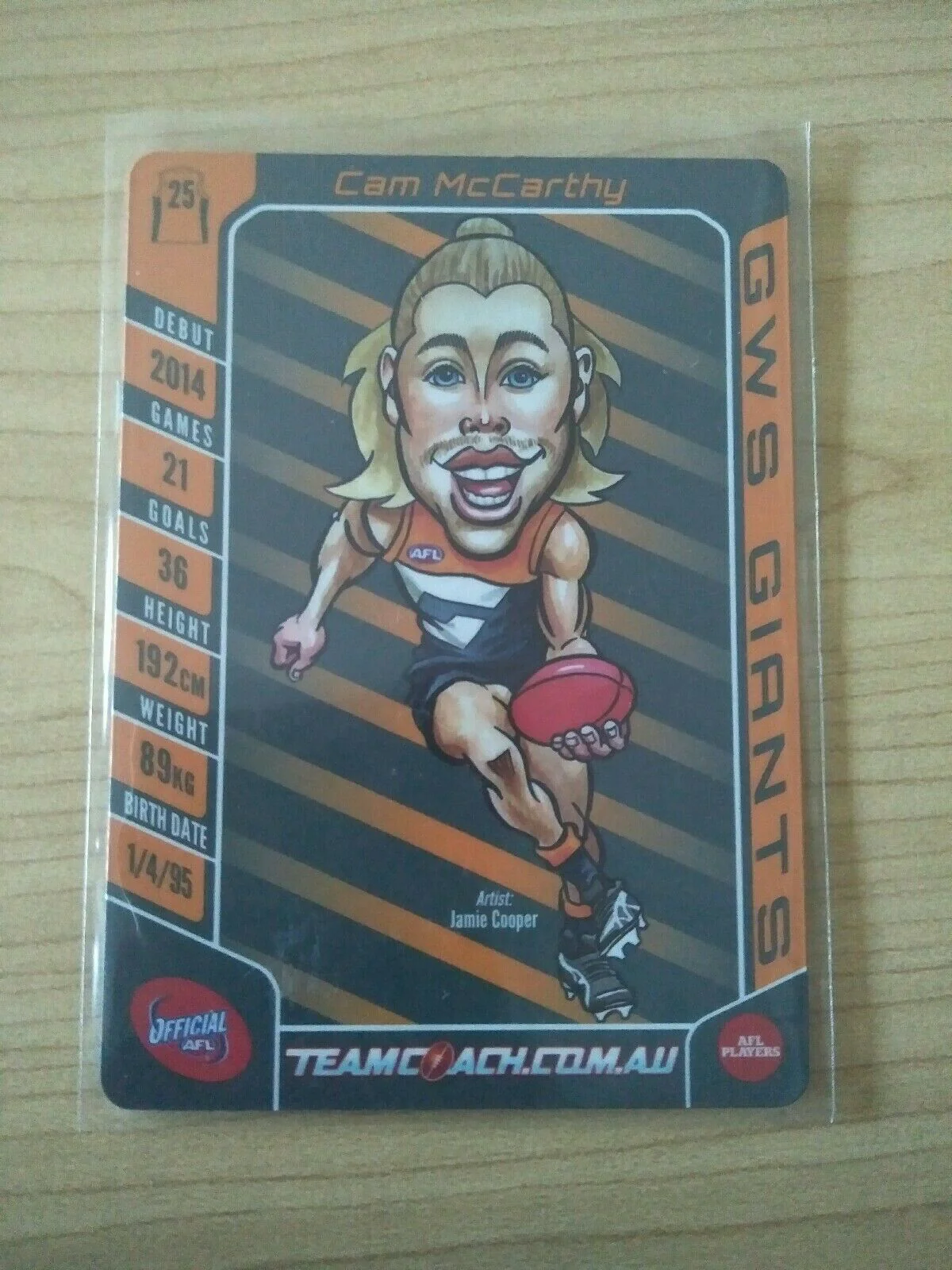 2016 Teamcoach Magic Wildcard Cam McCarthy GWS MW-09 - Image 2