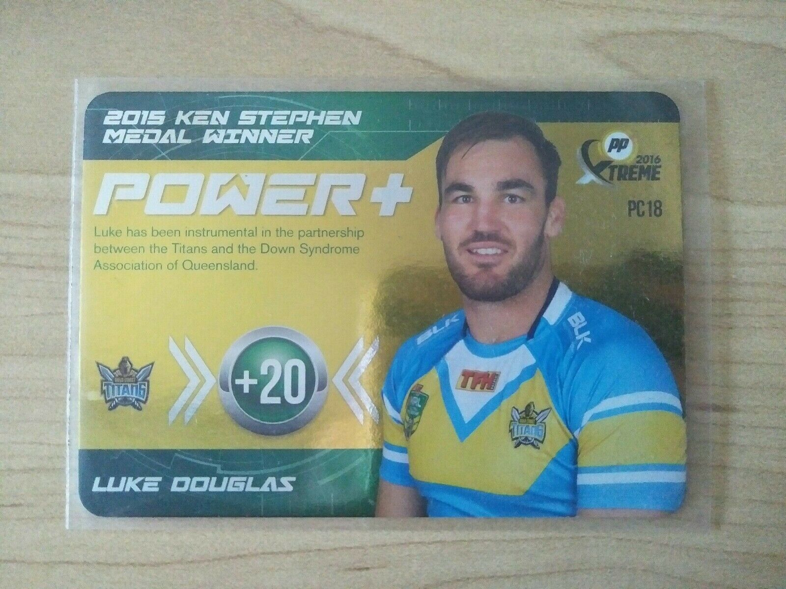 2016 TLA NRL Xtreme Powerplay Power Card PC18 Luke Douglas Titans
