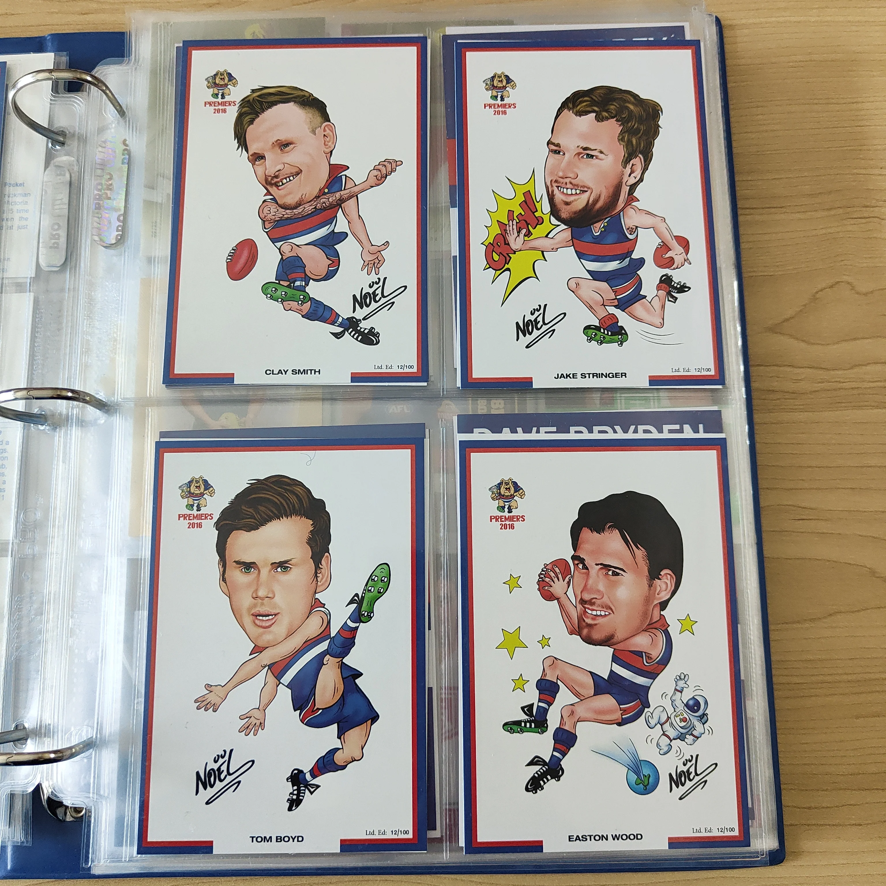 2016 Western Bulldogs AFL Premiers Set of Caricature Cards Noel 12/100 - Image 5
