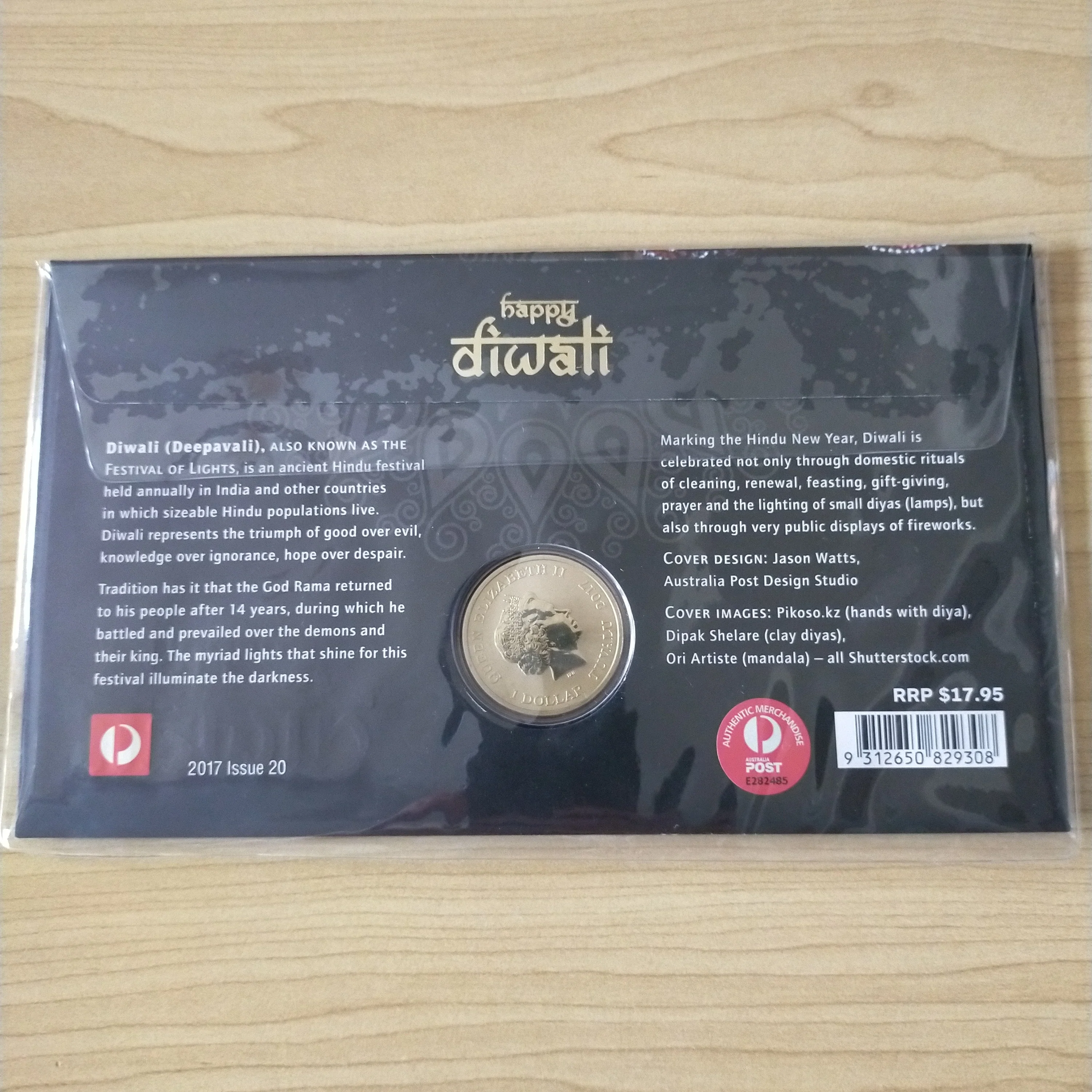 2017 $1 Australian Happy Diwali (Deepavali) PNC - Image 2