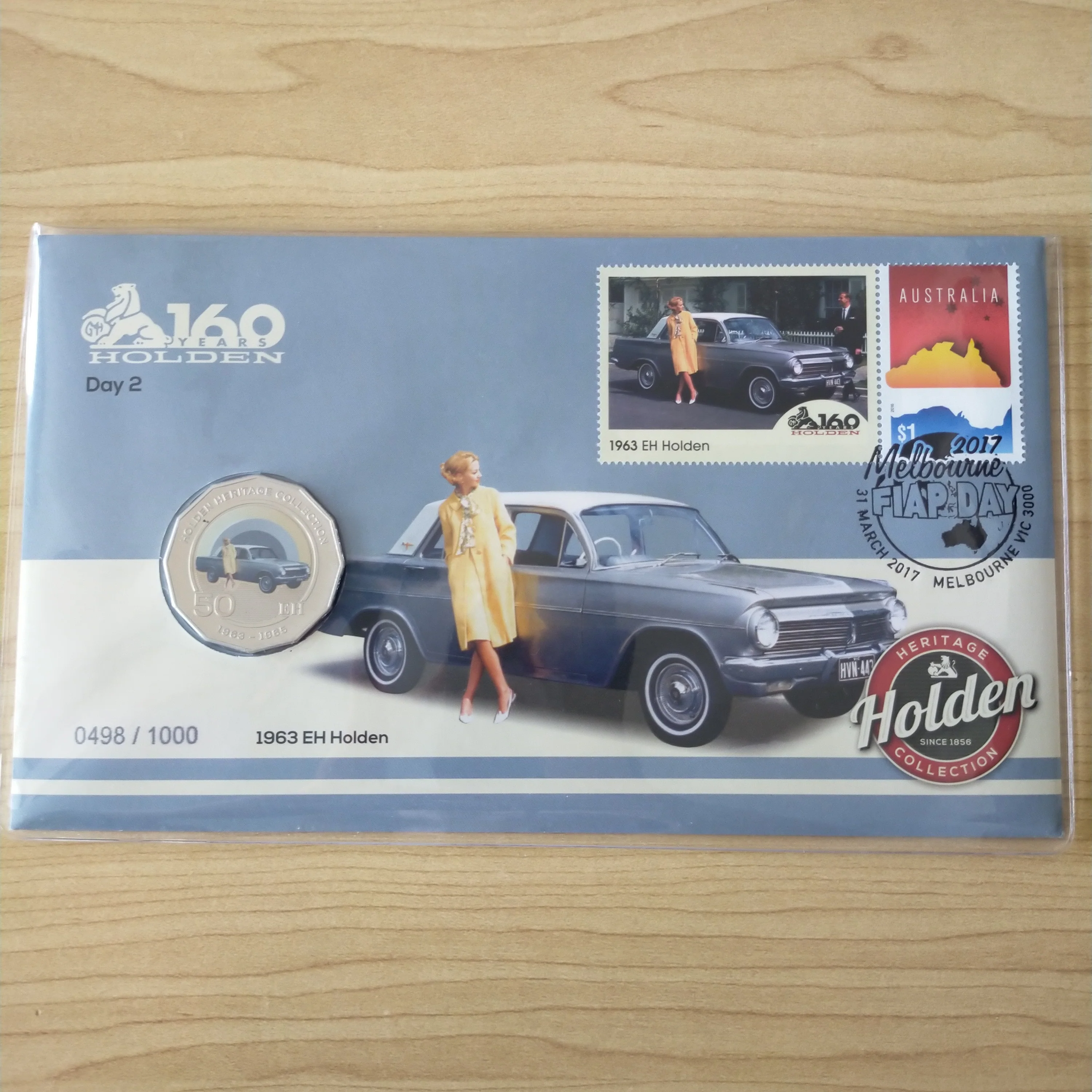 Australia 2017 Coloured 50c Heritage Holden Car 160 Years of Holden Set of 4 Limited Edition PNCs Melbourne Show - Image 3