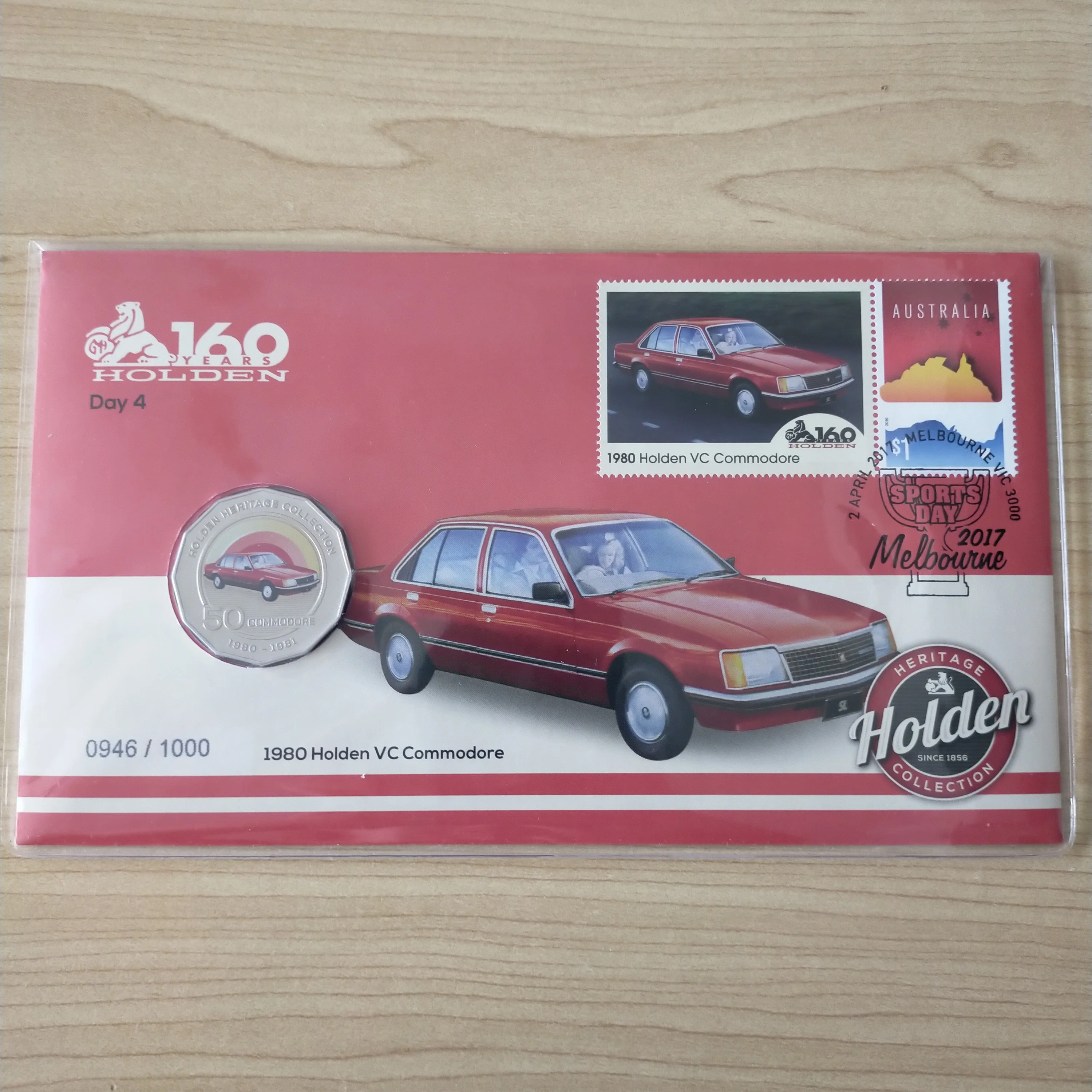 Australia 2017 Coloured 50c Heritage Holden Car 160 Years of Holden Set of 4 Limited Edition PNCs Melbourne Show - Image 5