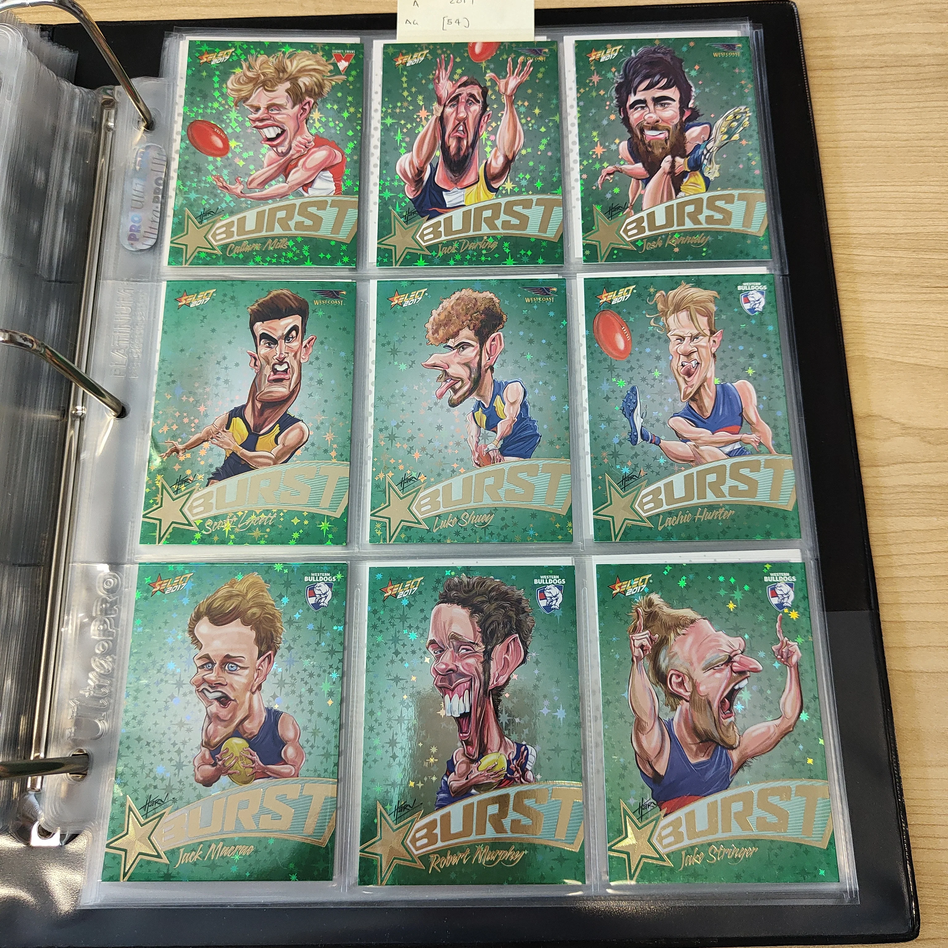 2017 AFL Select Footy Stars Green Burst Complete Set of 72 - Image 8