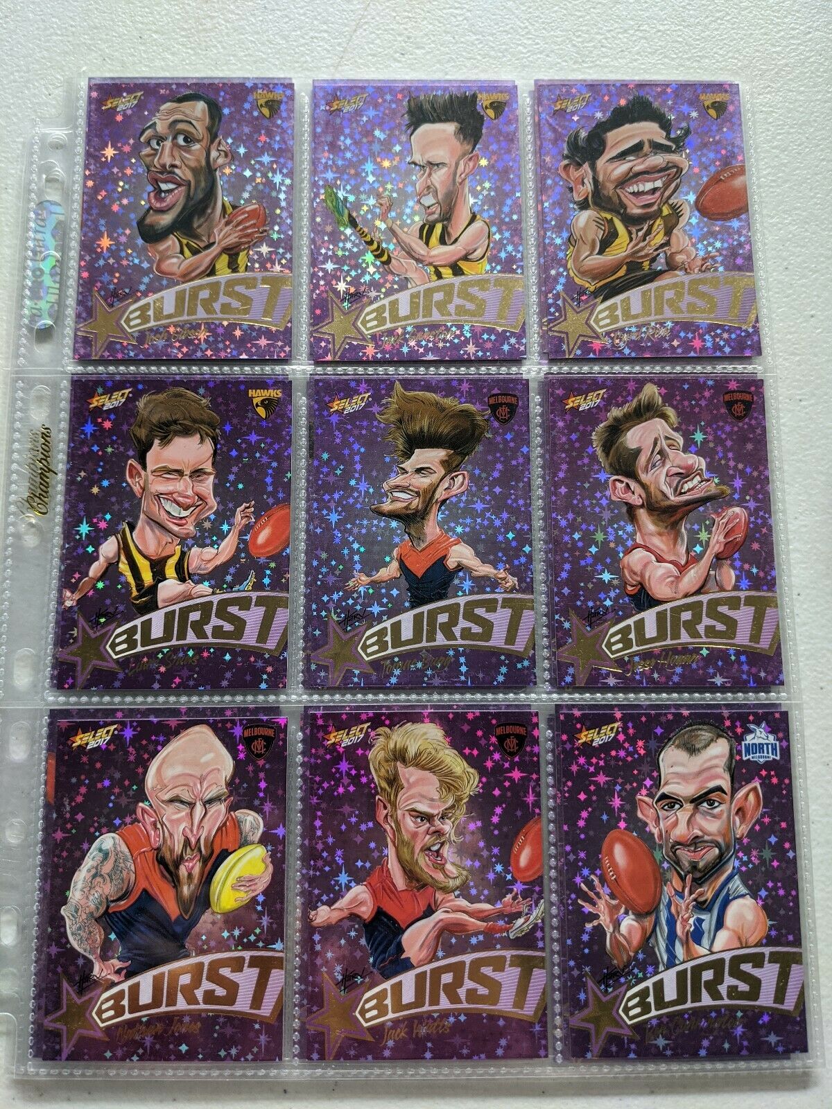 2017 AFL Select Footy Stars Purple Burst Complete Set of 72 - Image 5