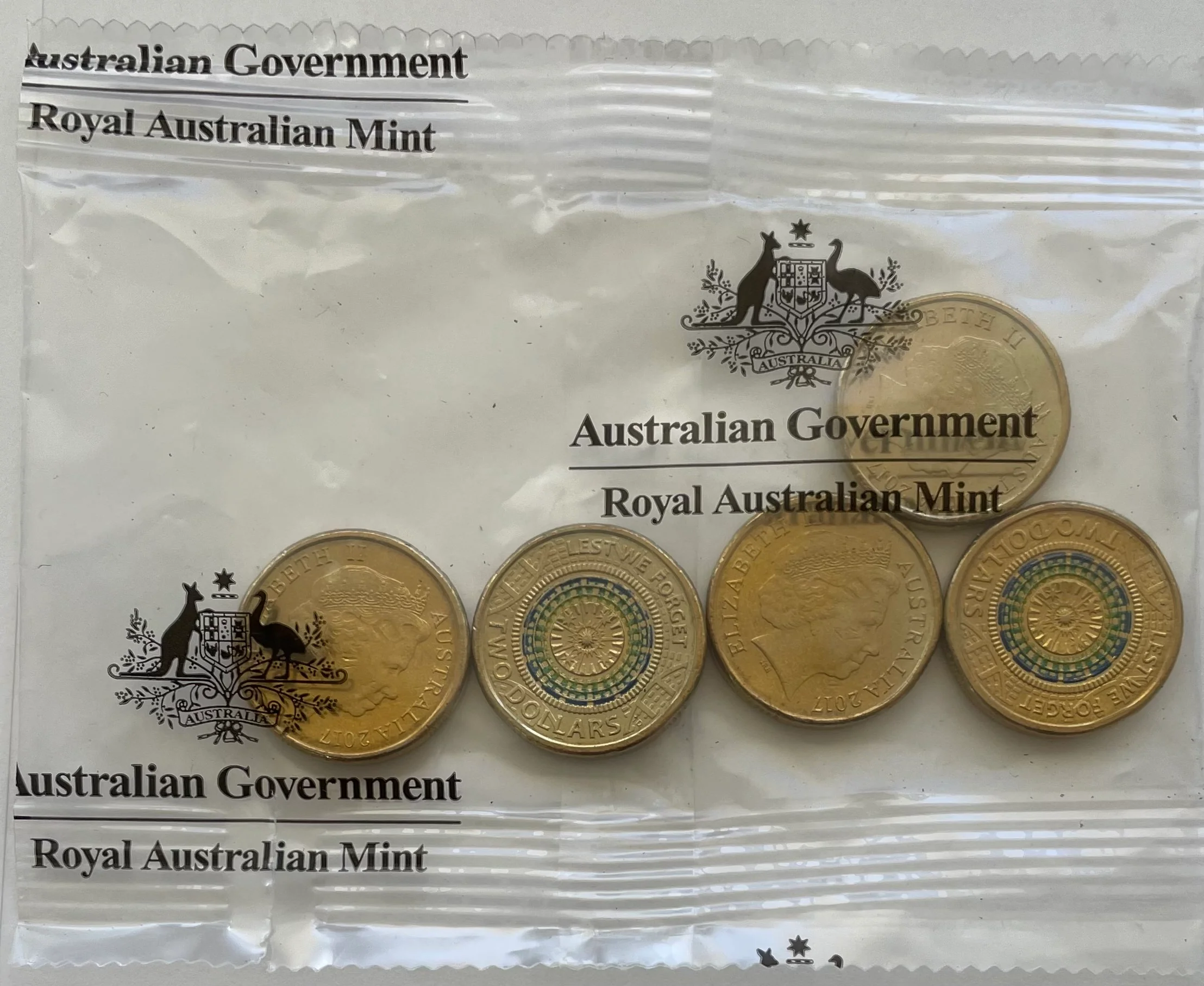 Australia 2017 $2 Lest We Forget Coloured Coin Mint Bag - Image 2