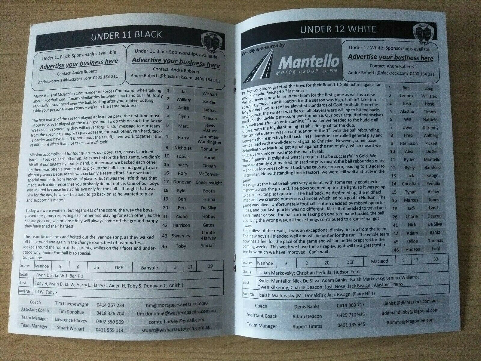 2017 Round 2 Ivanhoe Junior Football Club Magazine - Image 2