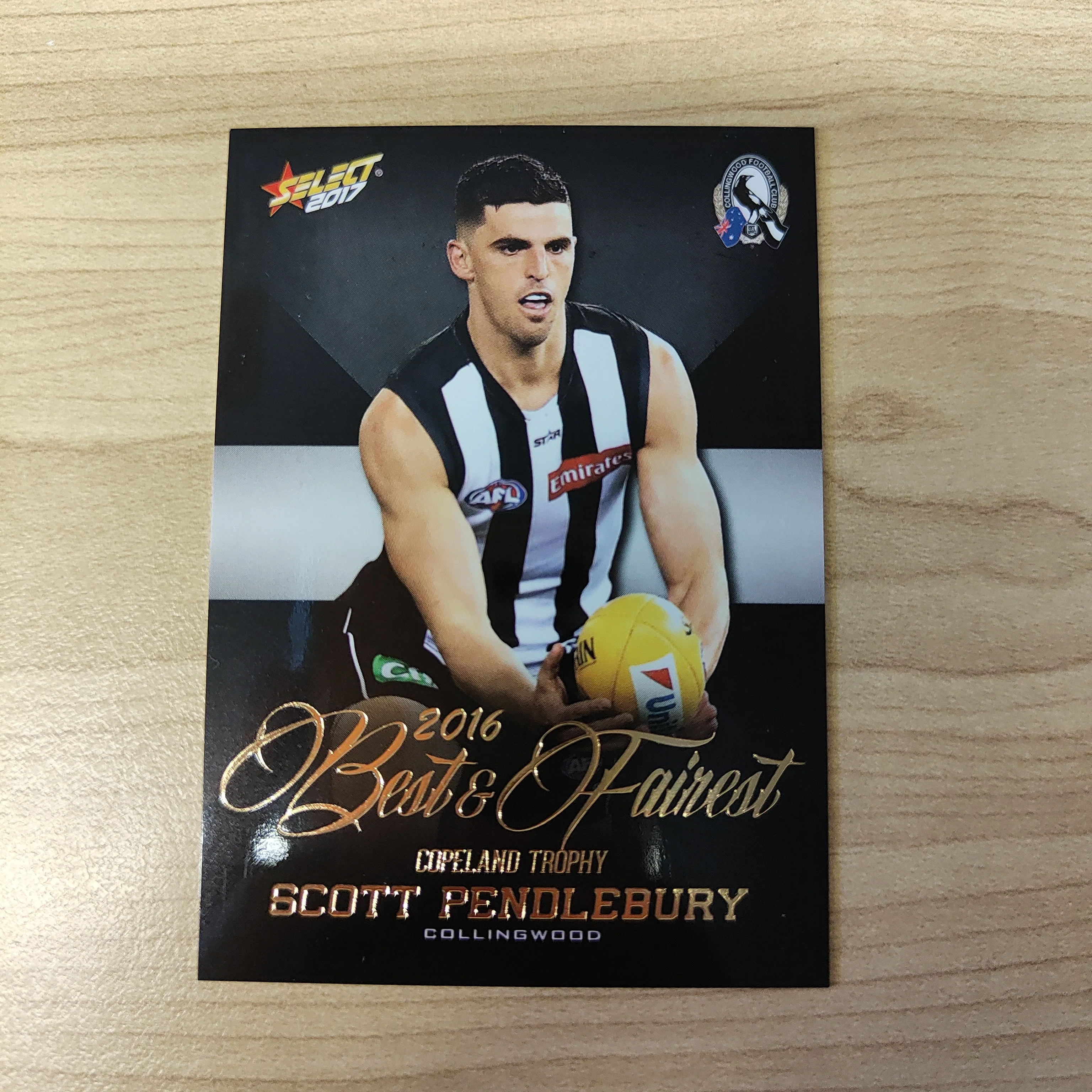 2017 Select AFL Best & Fairest Card Scott Pendlebury Collingwood