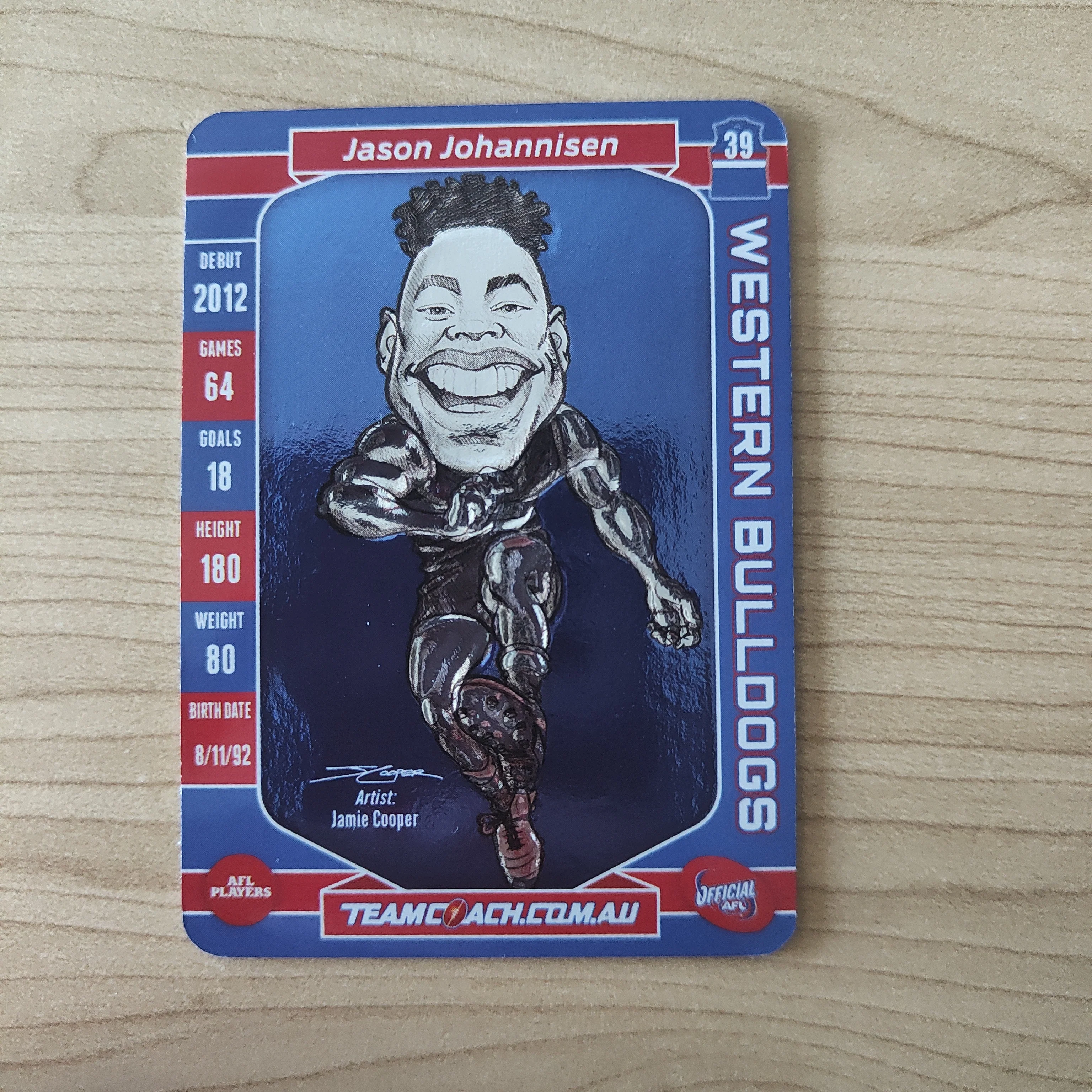 2017 Teamcoach Trophy Magic Wild Card Jason Johannisen Western Bulldogs - Image 2