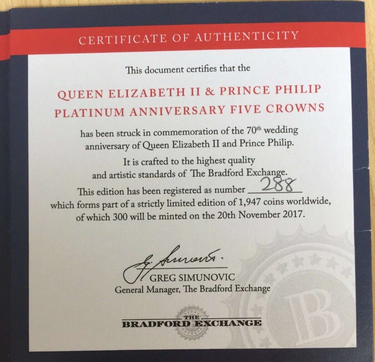 Tristan Da Cuhna 2017 5 Crowns Queen Elizabeth & Prince Philip Anniversary Proof Coin - Image 6