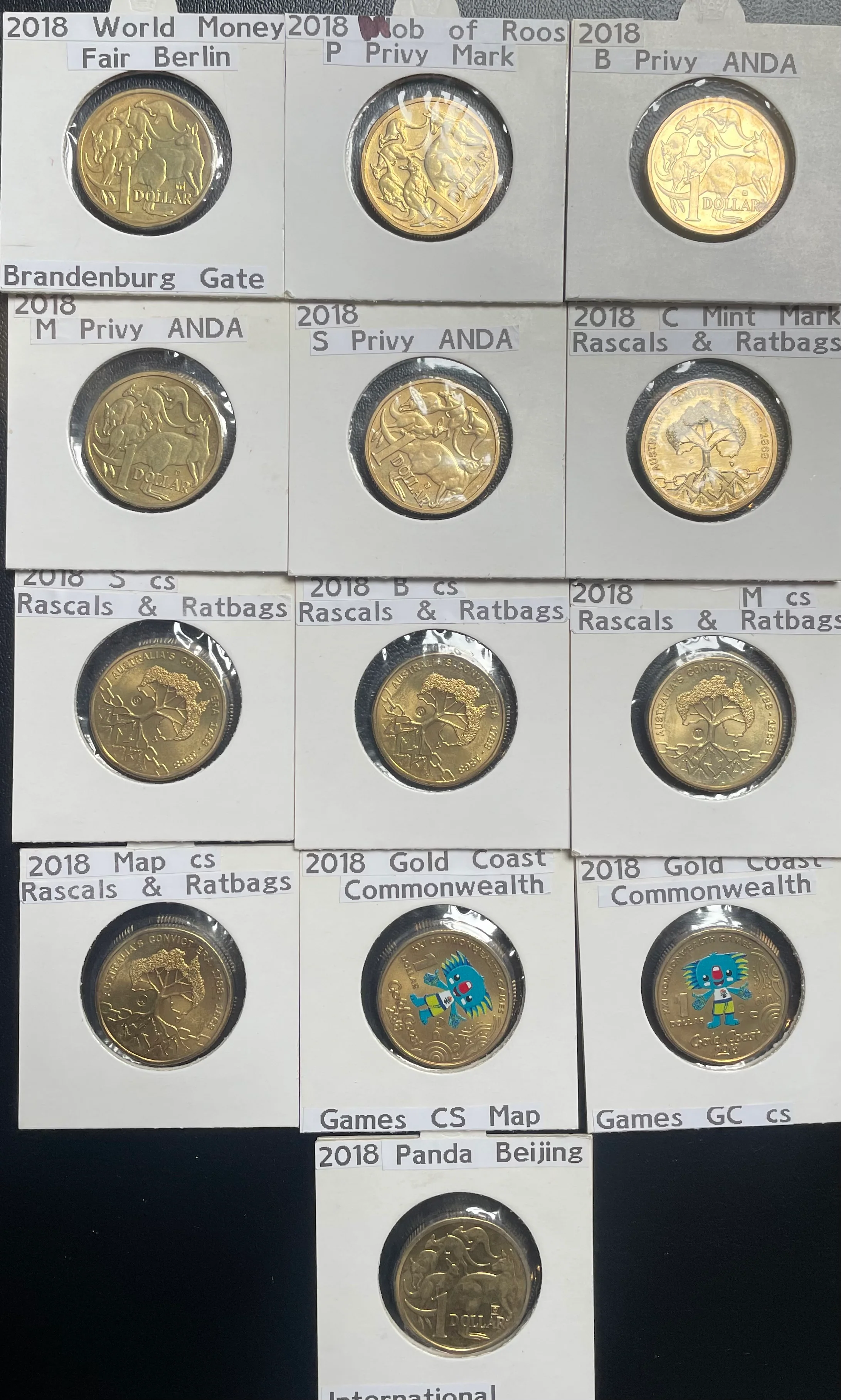 2018 $1  Complete Set of 11 Counterstamp and Privy Mark Coins
