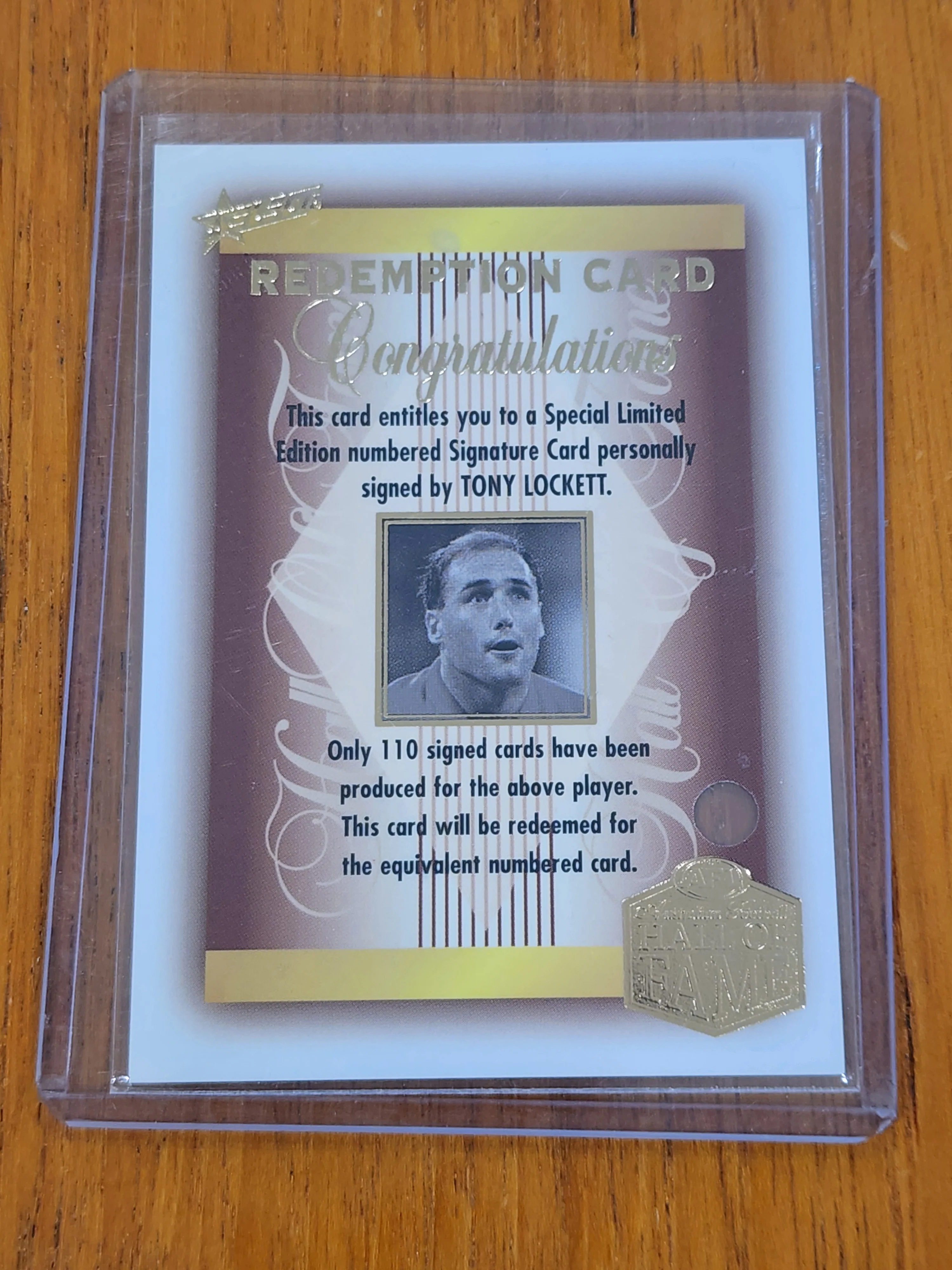 2018 AFL Select Hall Of Fame Legend Signature Card Tony Lockett 17/110 LGS18 - Image 3