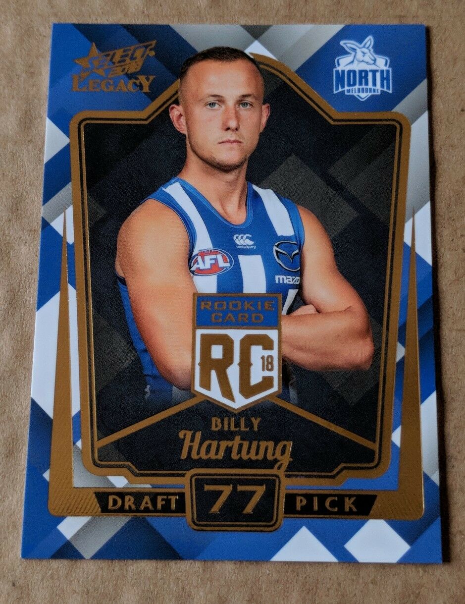 2018 AFL SELECT LEGACY ROOKIE CARD RC77 BILLY HARTUNG NORTH MELBOURNE 51/250