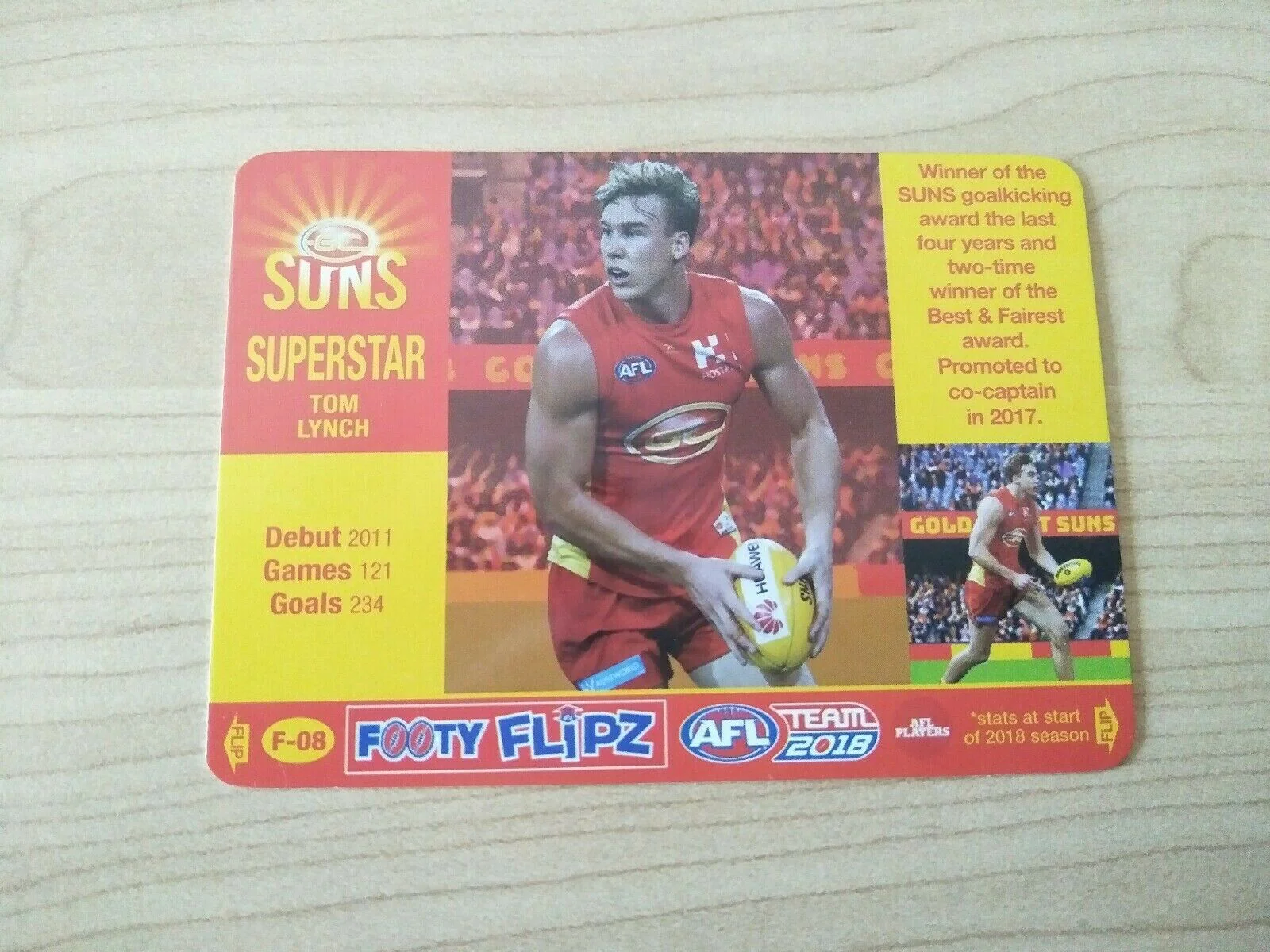 2018 AFL Teamcoach Footy Flipz Card Gold Coast Tom Lynch/Gary Ablett
