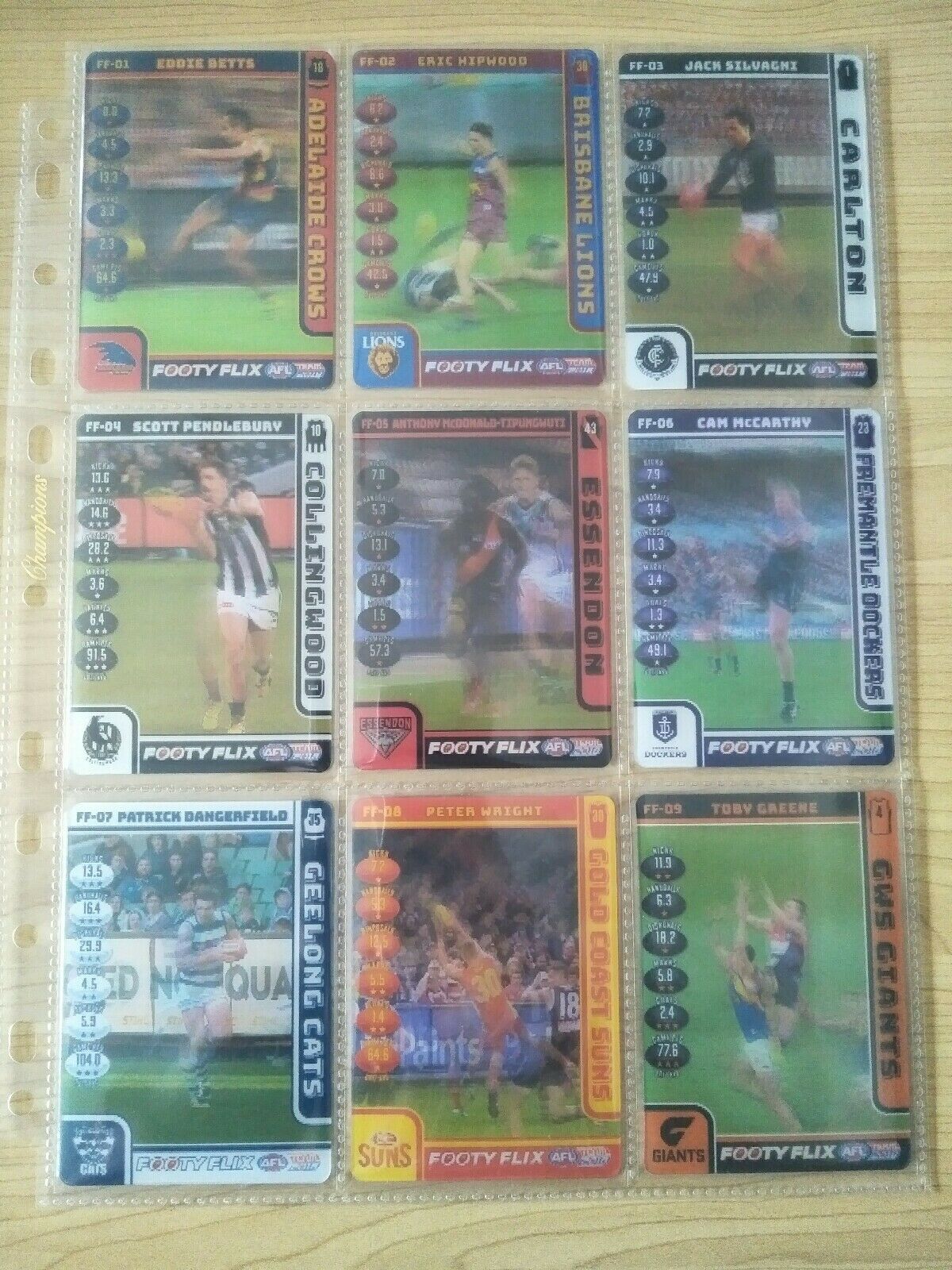 2018 AFL Teamcoach Footy Flix Complete Set Of 18 Cards