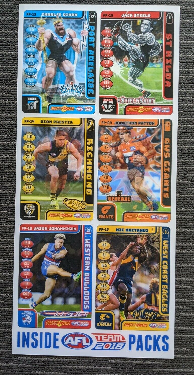 2018 AFL Teamcoach Large Case Card Dixon, Steele, Prestia, Patton, JJ, Naitanui