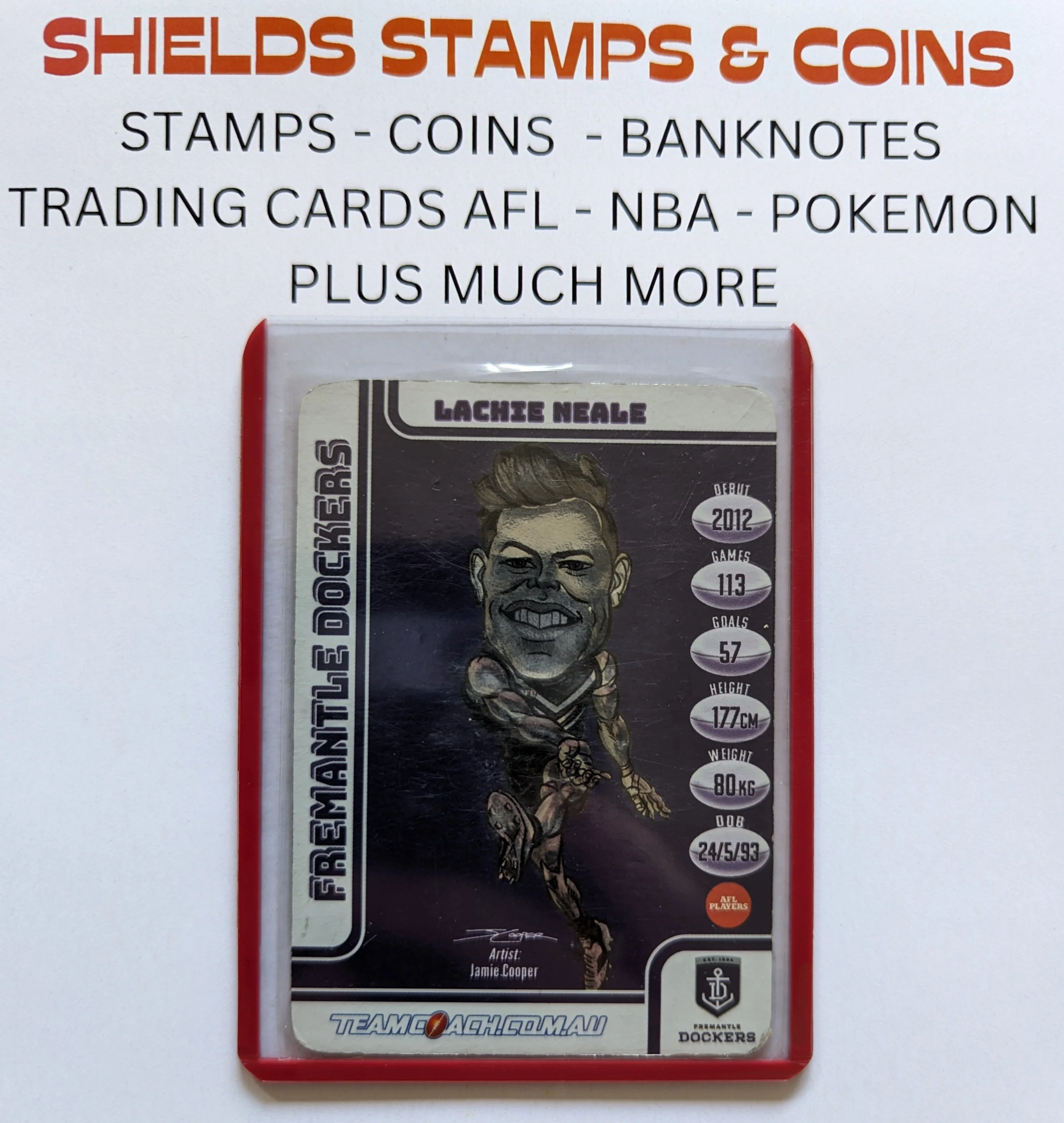 2018 AFL Teamcoach Magic Wildcard Error Lachie Neale Fremantle - Image 2
