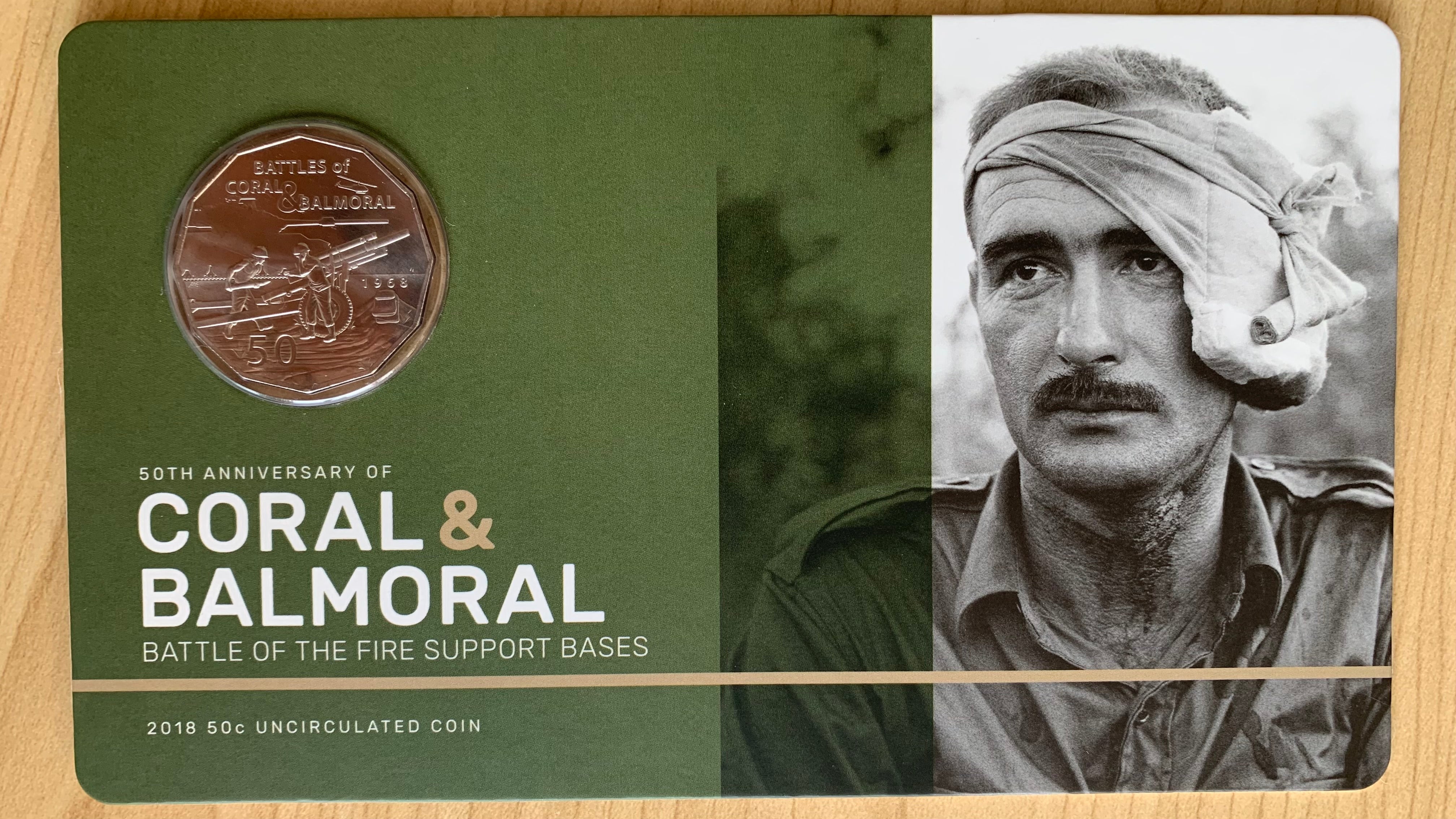 Australia 2018 50c Coral & Balmoral Battles uncirculated coin