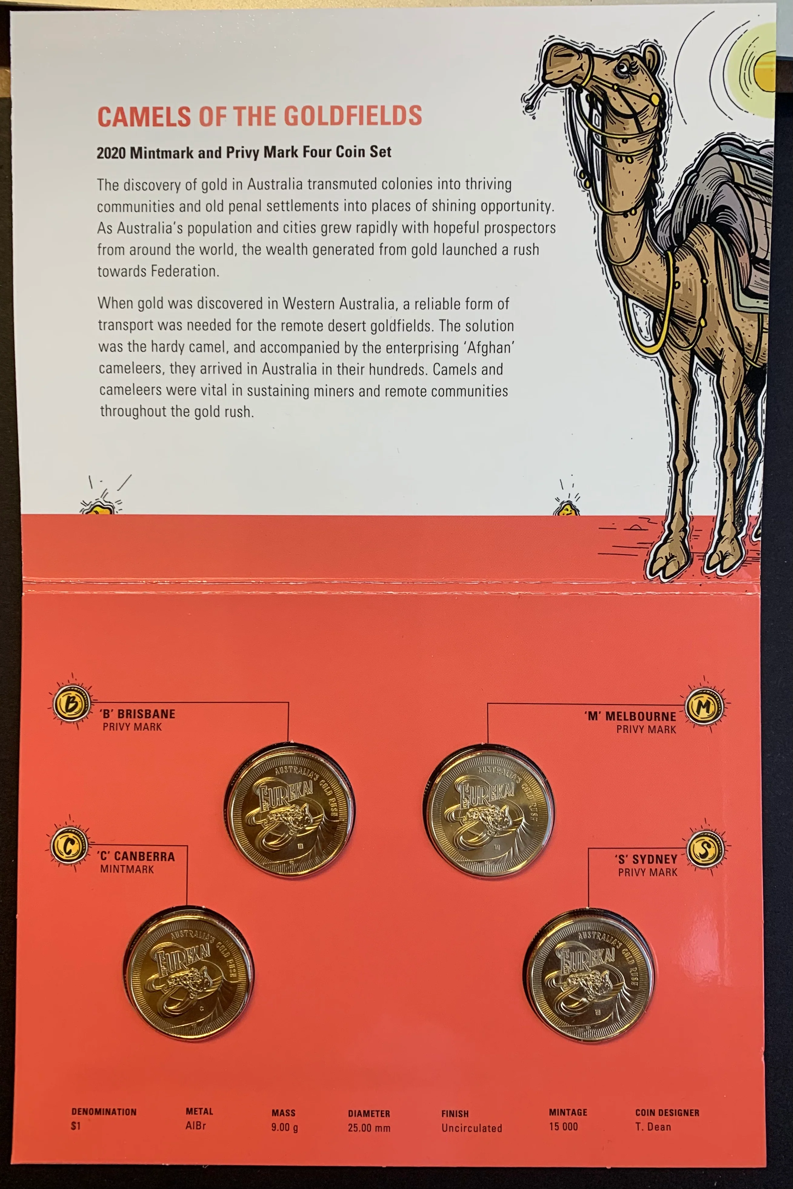 2018 EUREKA DOLLAR Four $1 Coin Uncirculated Privy Mark Set - Image 2