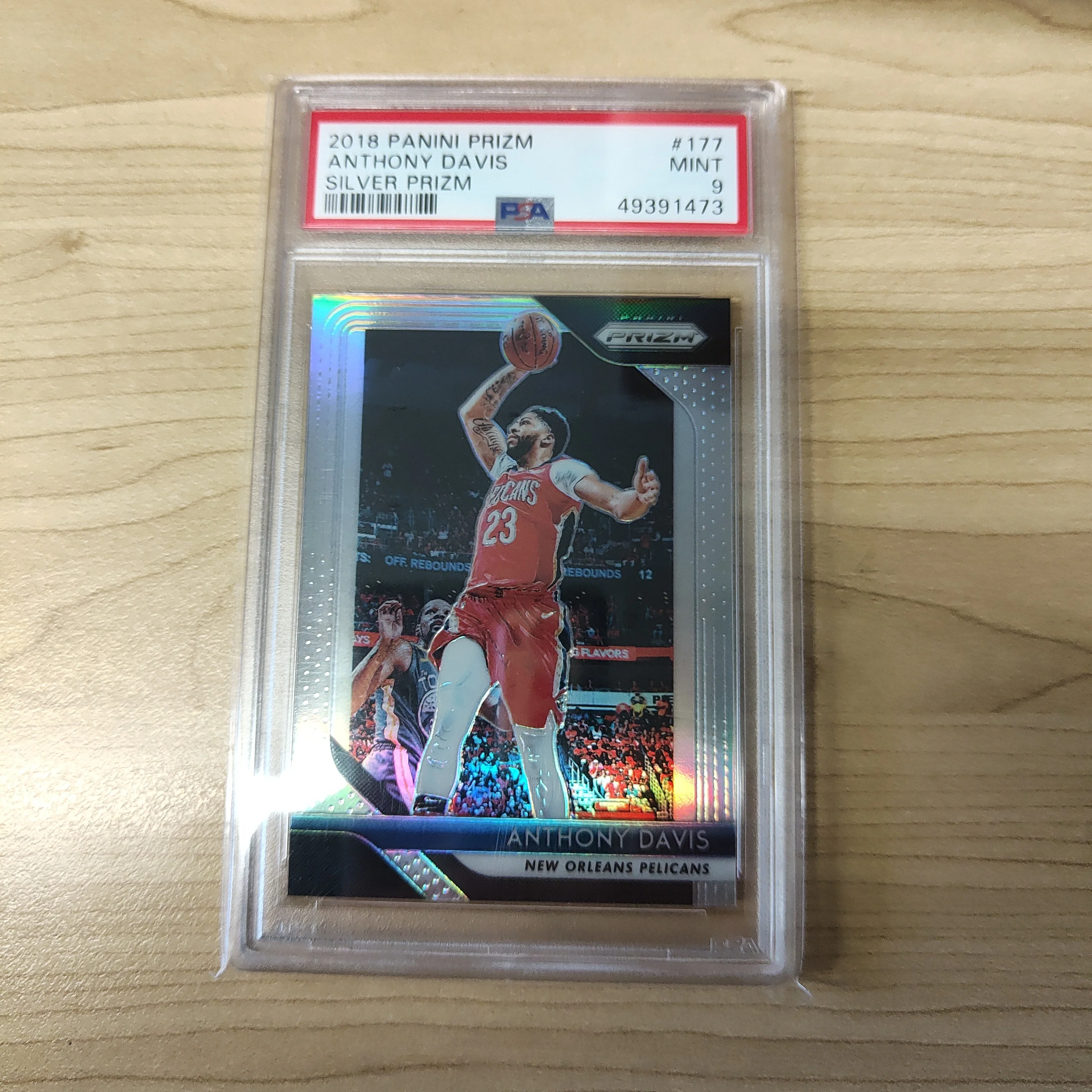 2018 Panini Prizm Anthony Davis Silver Prizm PSA Graded Mint 9 NBA Basketball Card