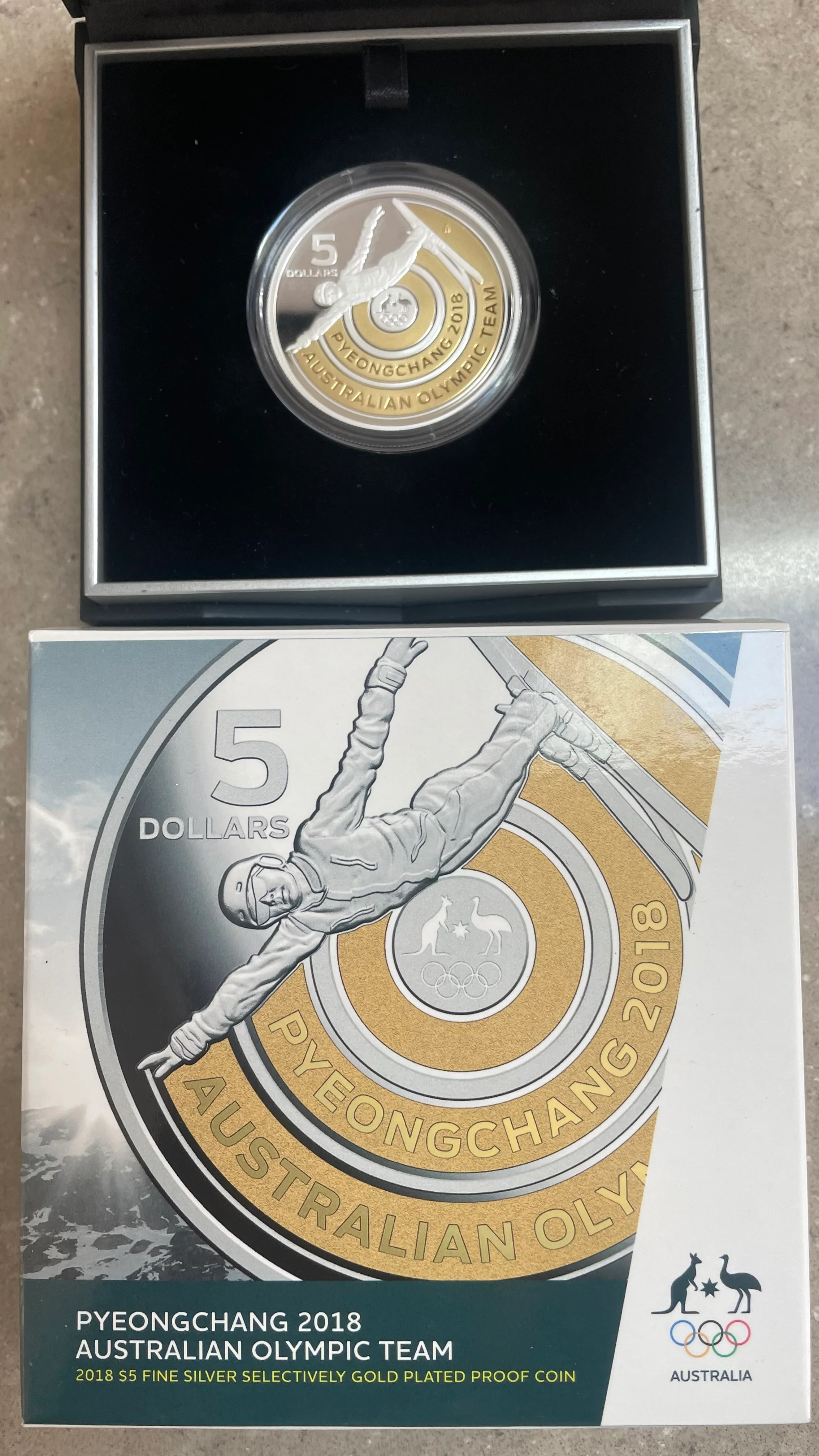 Australia 2018 RAM $5 Pyeongchang Winter Olympics 1oz Silver Proof Coin