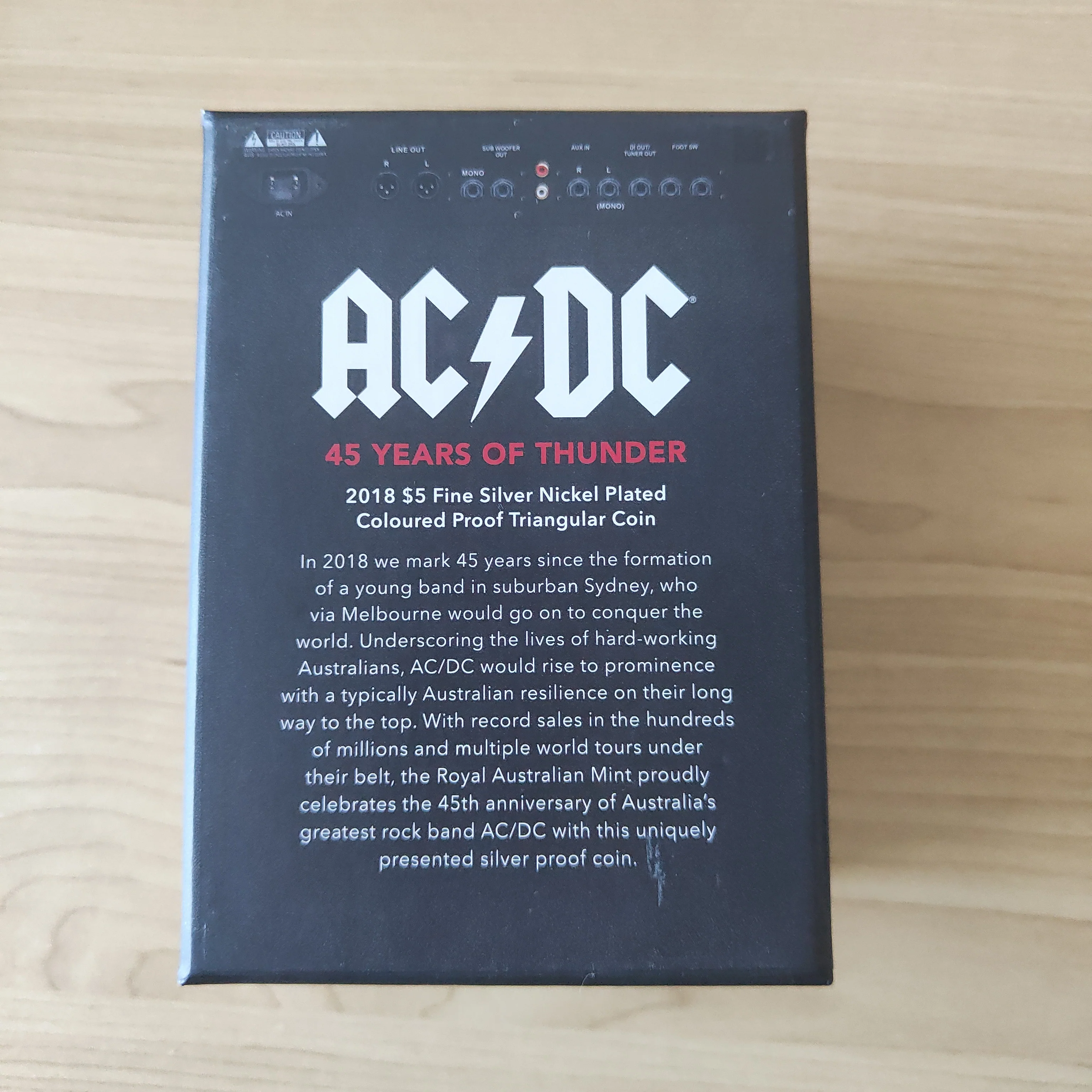 Australia 2018 Royal Australian Mint $5 ACDC Silver Coloured Triangular Proof Coin - Image 3