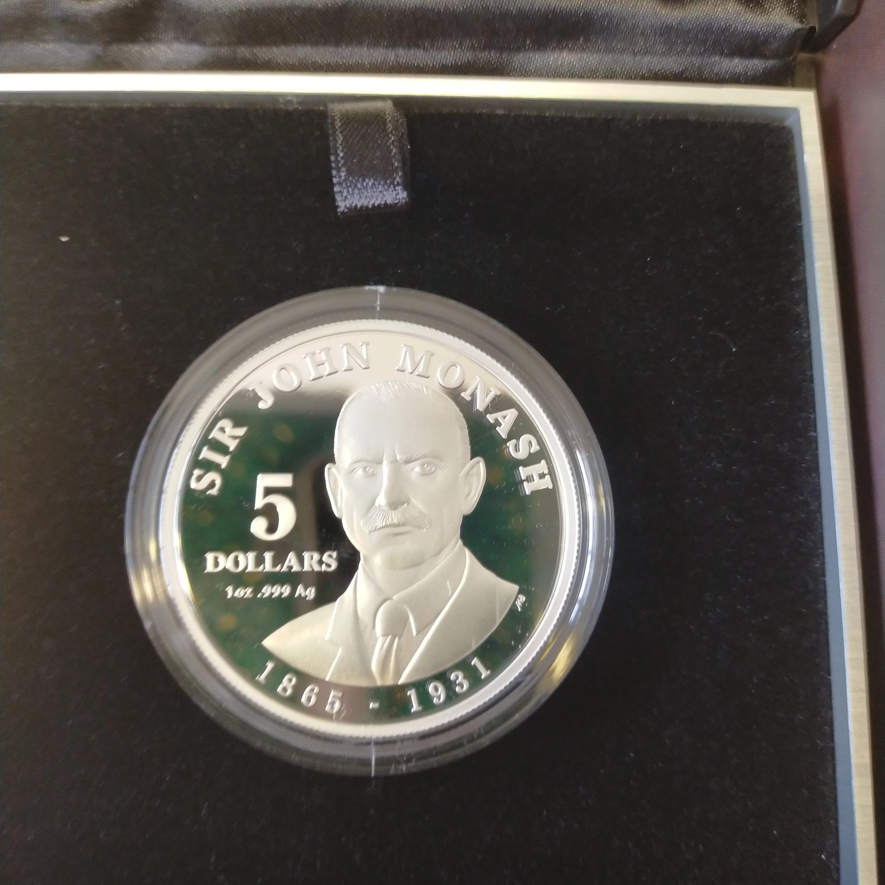 Australia 2018 Royal Australian Mint $5 Sir John Monash 1oz .999 Silver Proof Coin - Image 2