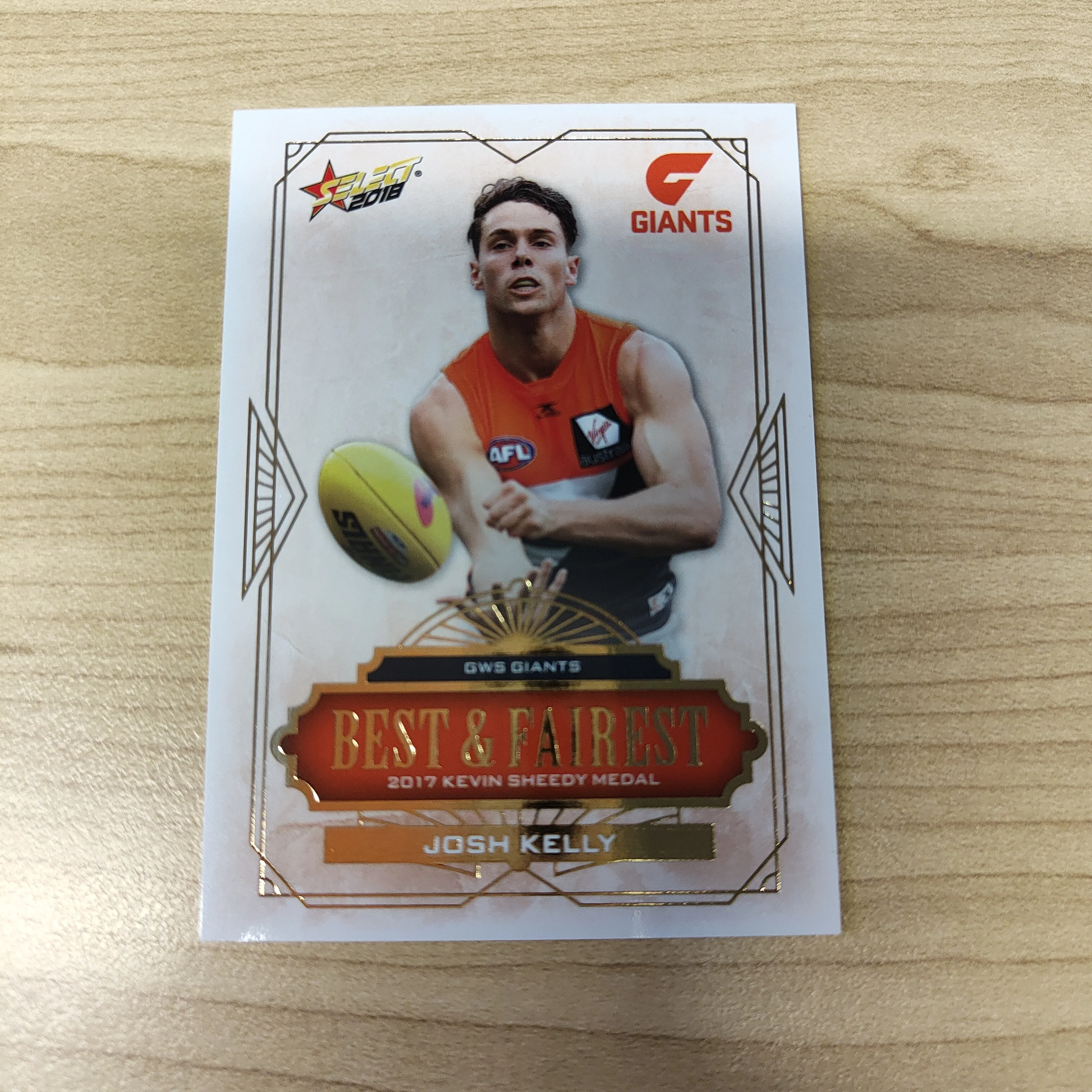 2018 Select AFL Best & Fairest Card Josh Kelly GWS