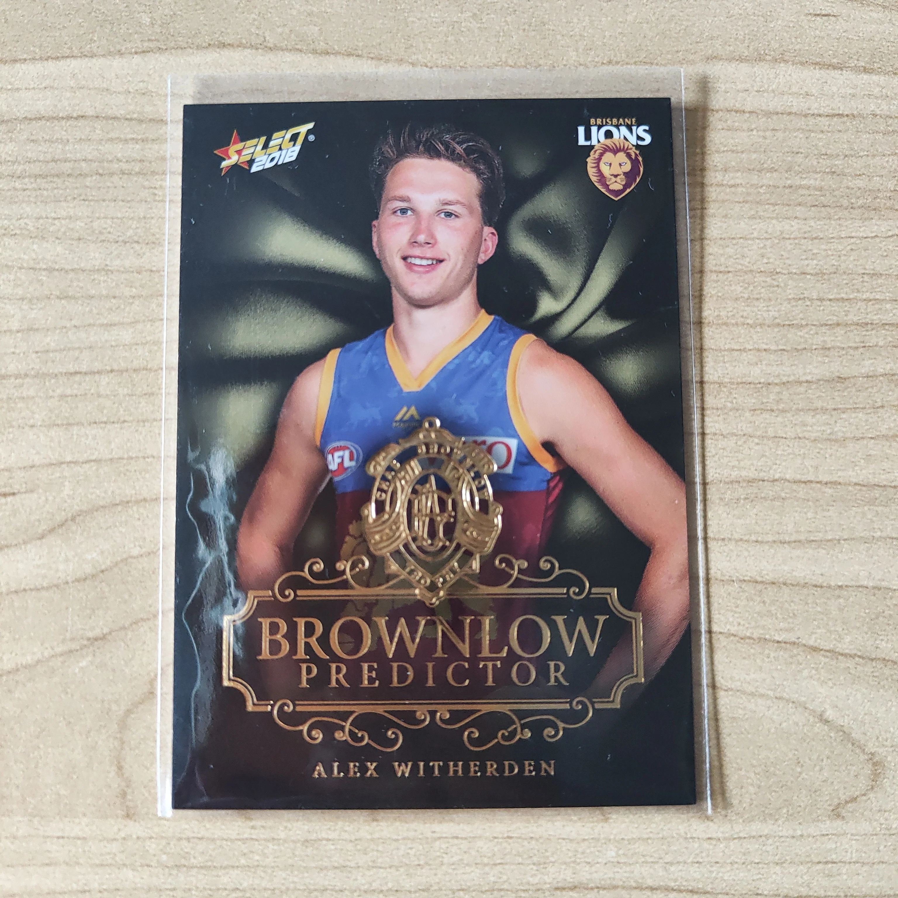 2018 Select Footy Stars Gold Brownlow Predictor Alex Witherden Brisbane 169/250