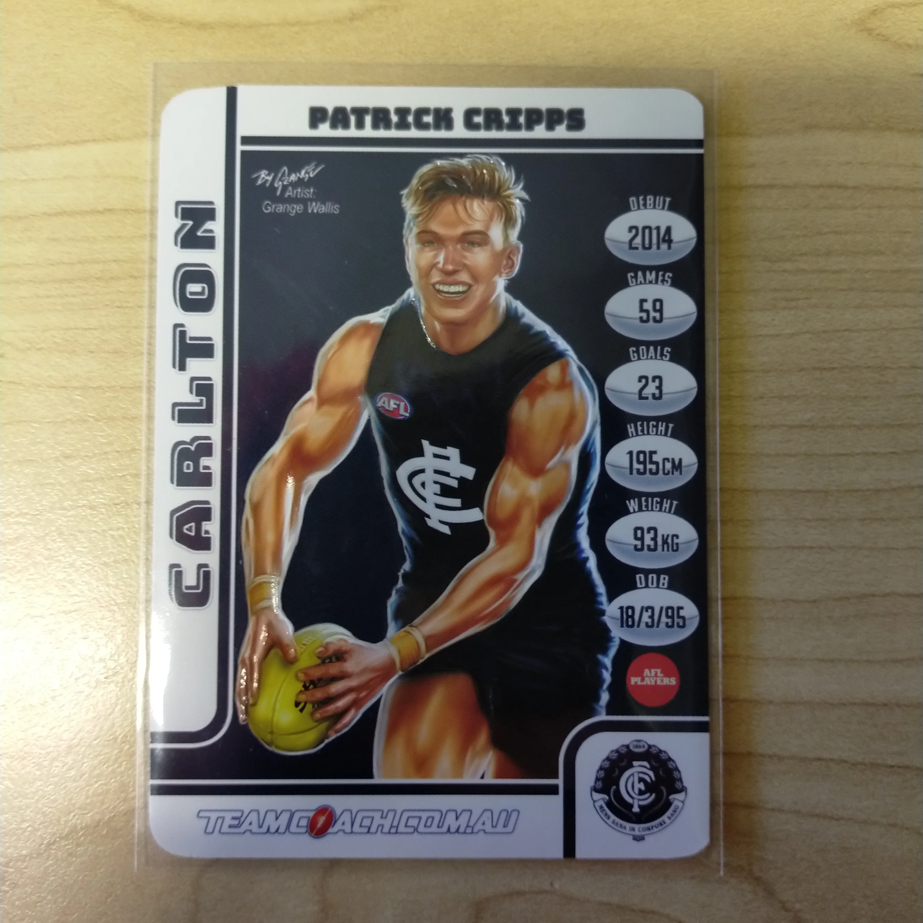 2018 Teamcoach Star Wildcard Patrick Cripps Carlton SW-03 - Image 2