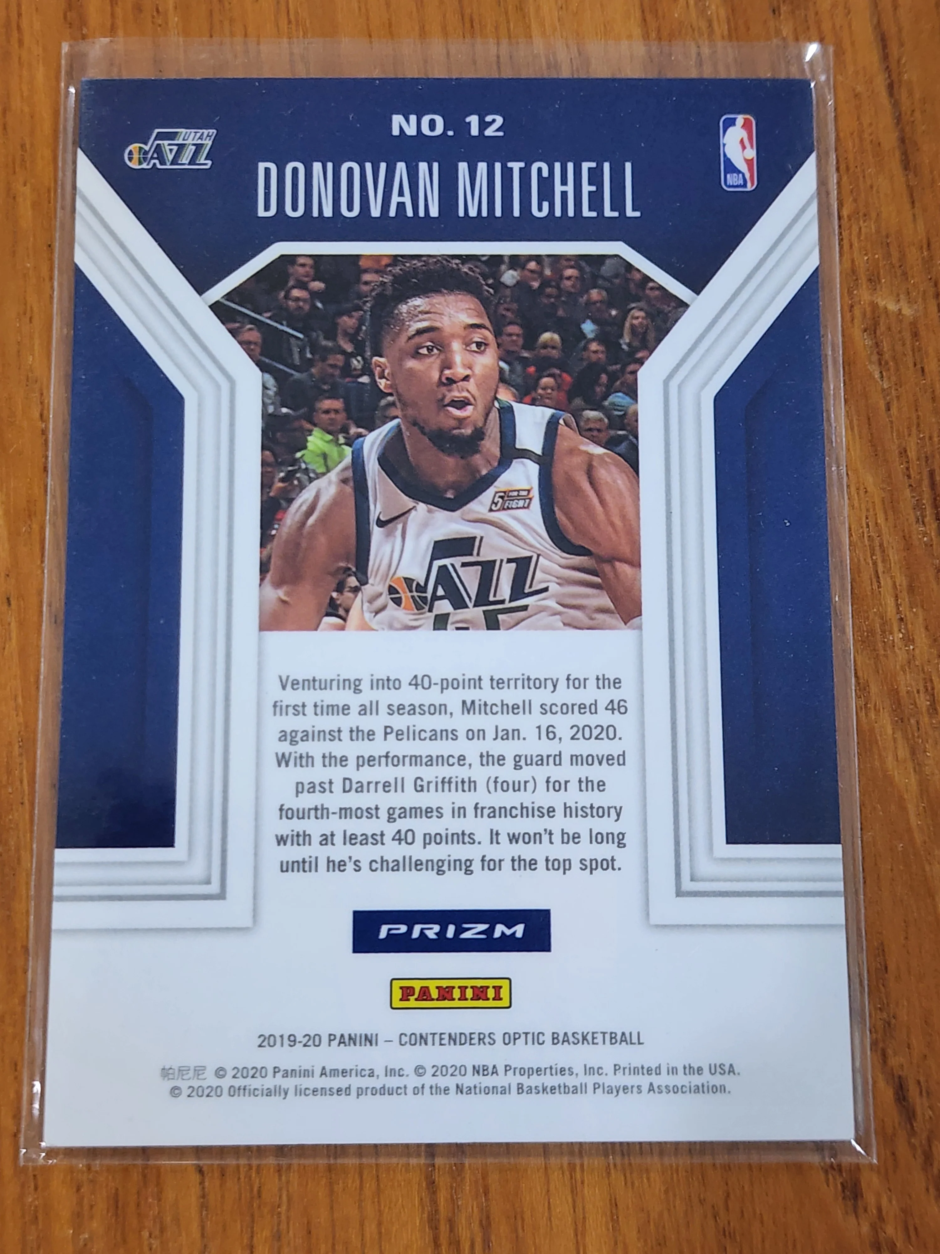 2019-20 Contenders Optic Playing Numbers Game Red Crack Ice #12 Donovan Mitchell - Image 2