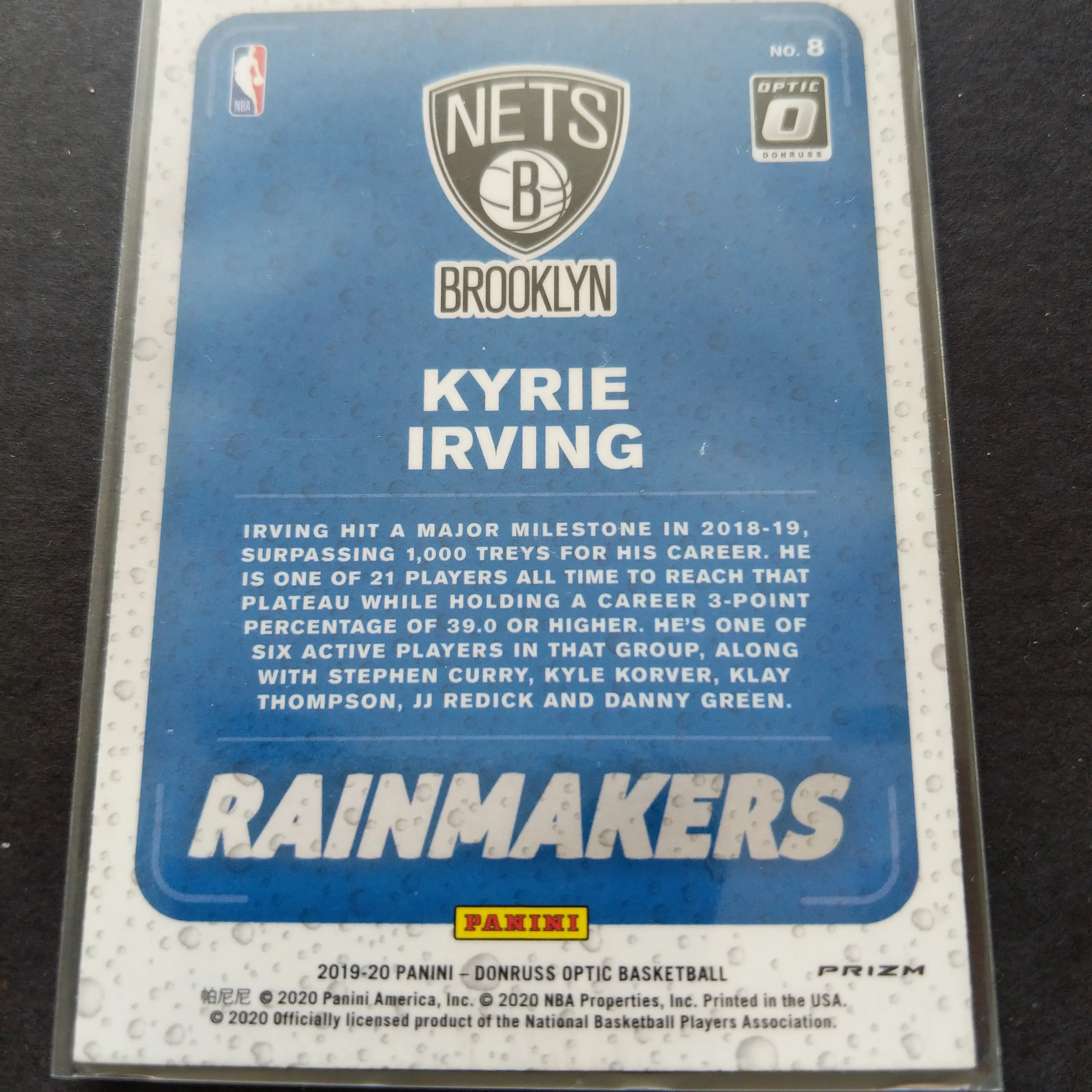 2019-20 NBA Panini Donruss Optic Kyrie Irving Basketball Card - Image 2