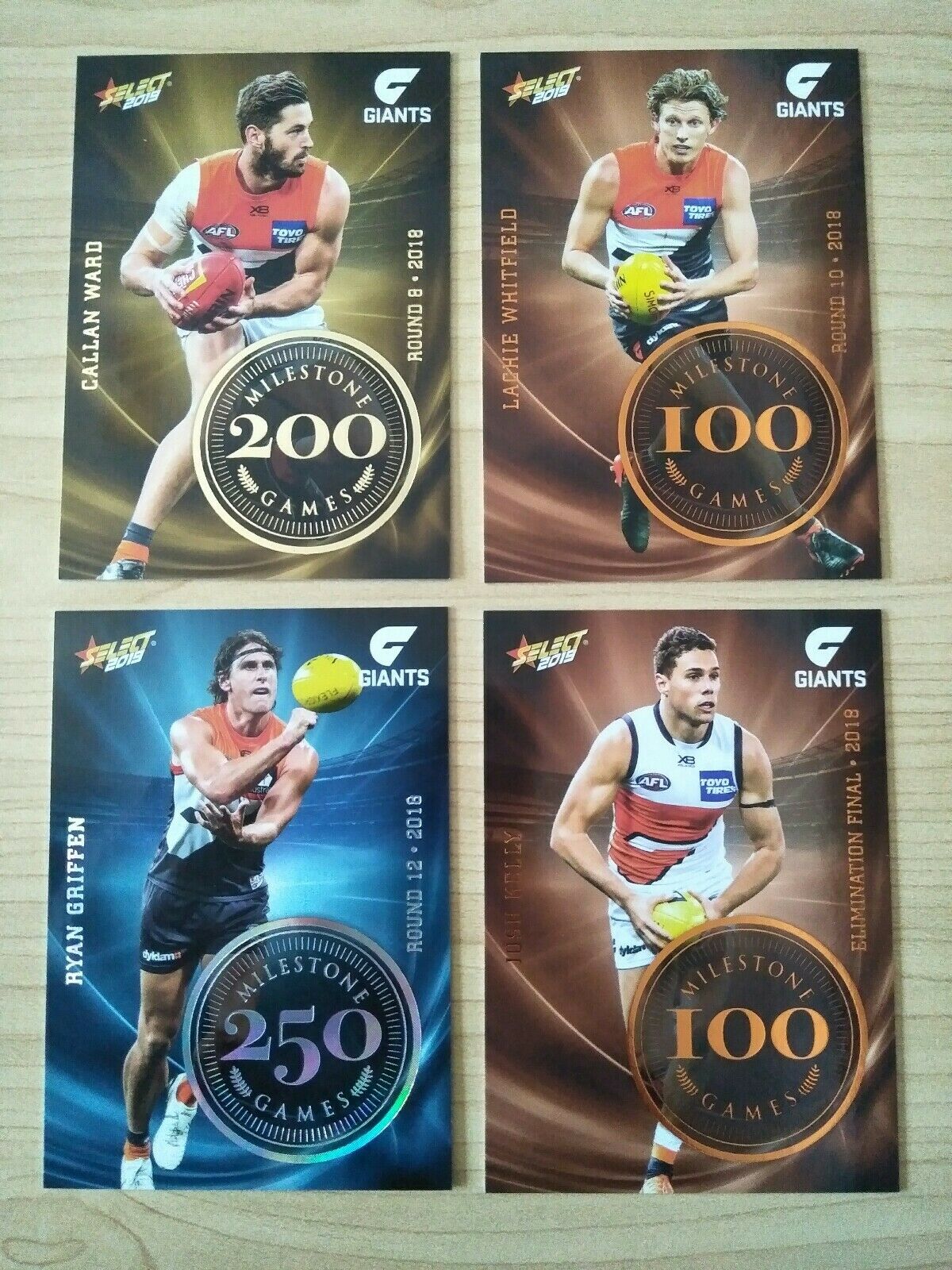 2019 AFL Select Footy Stars GWS Giants Inserts x18 - Image 3