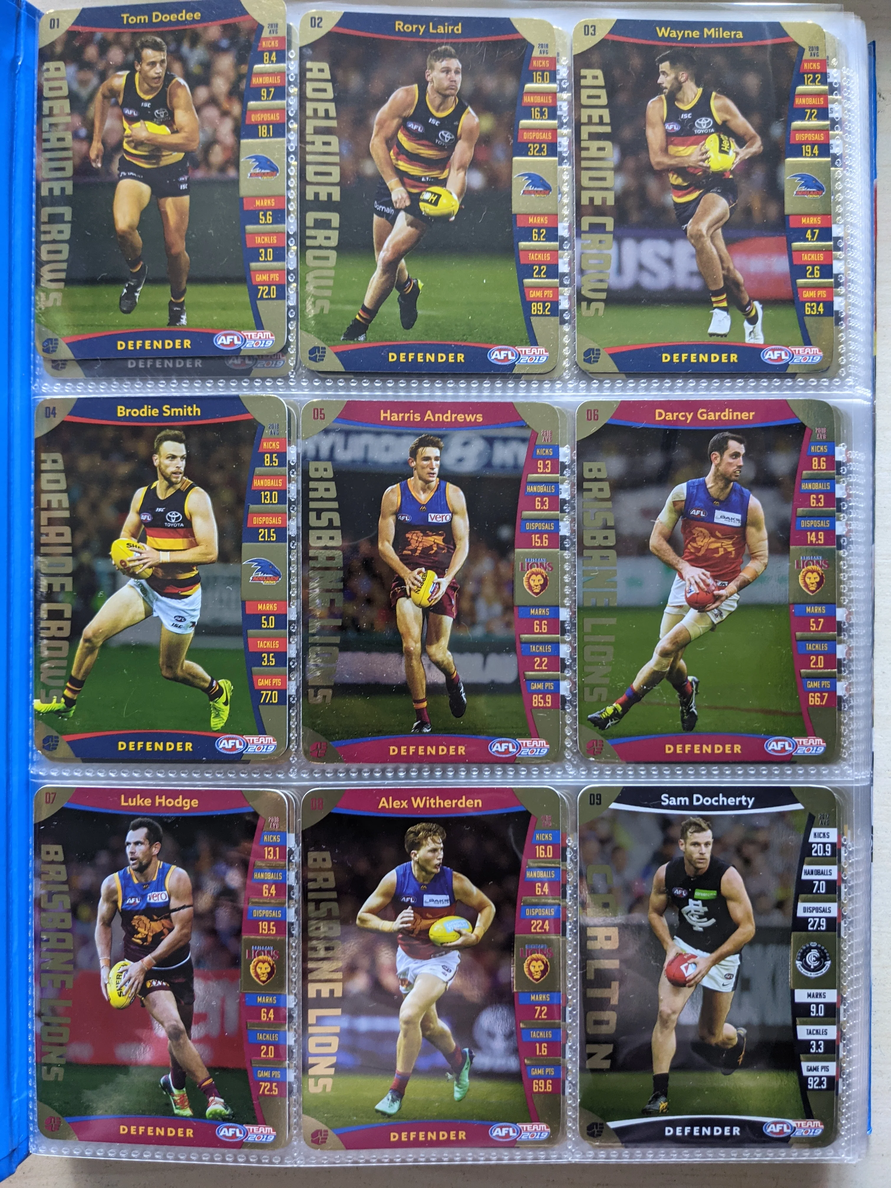 2019 AFL Teamcoach Complete Gold Set in Album