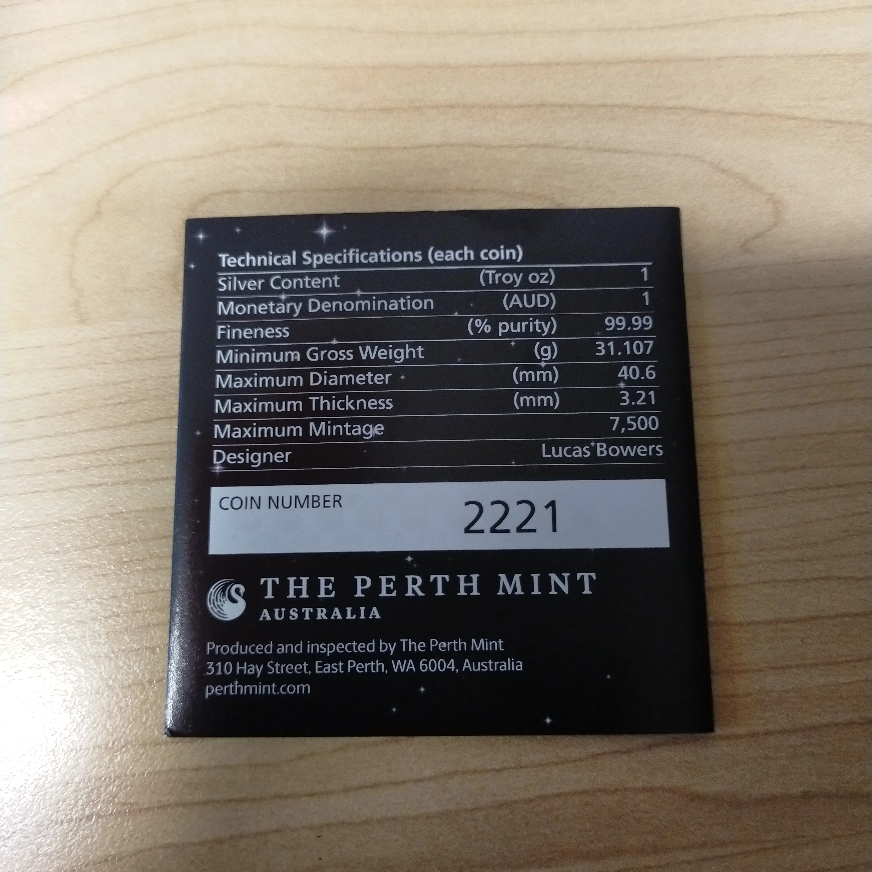 Australia 2019 Perth Mint 50th Anniversary of the Moon Landing 1oz Silver Proof Coin - Image 4